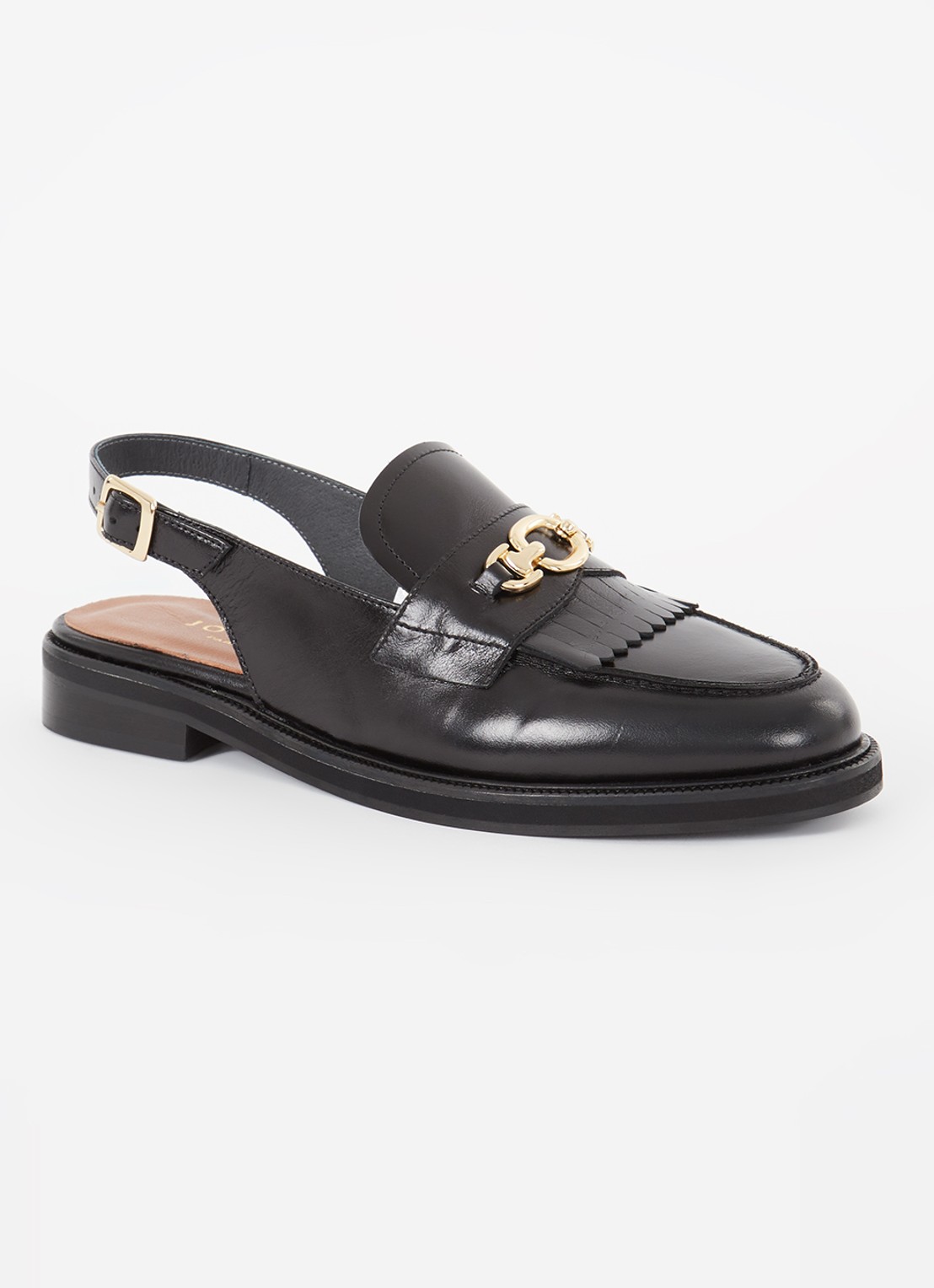 Jonak Delphy loafer van leer  - voorkant 4 zwart