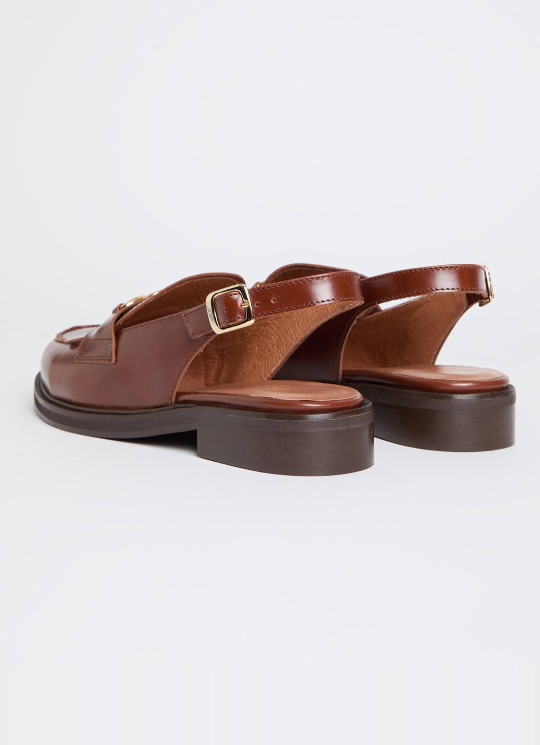 Jonak Delphy loafer van leer  - achterkant cognac