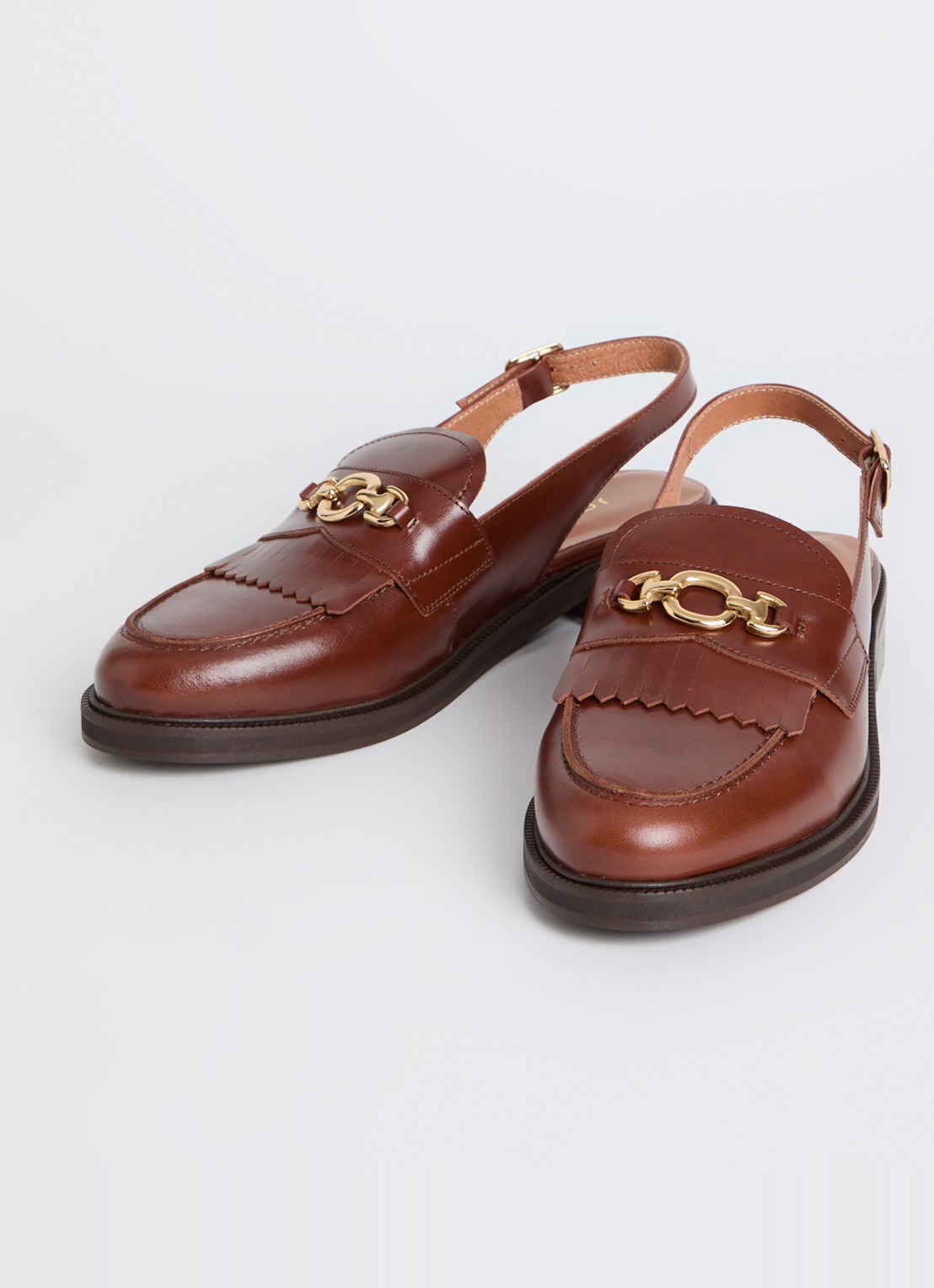 Jonak Delphy loafer van leer  - detail 4 cognac