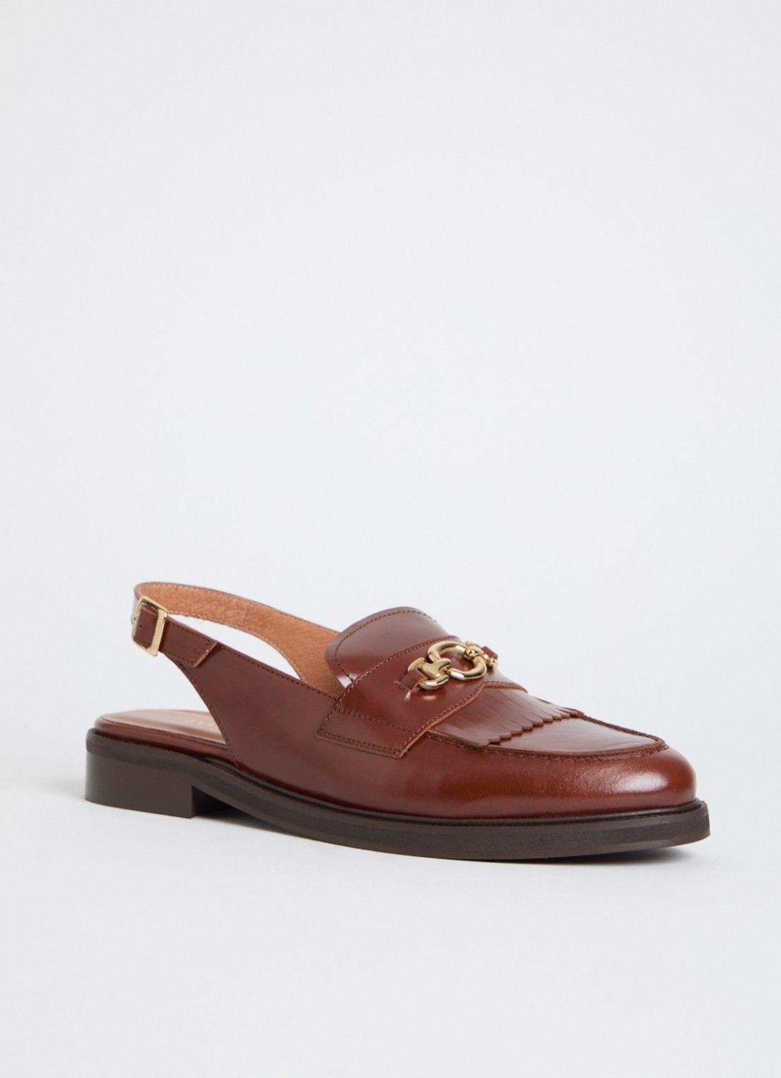 Jonak Delphy loafer van leer  - voorkant 2 cognac