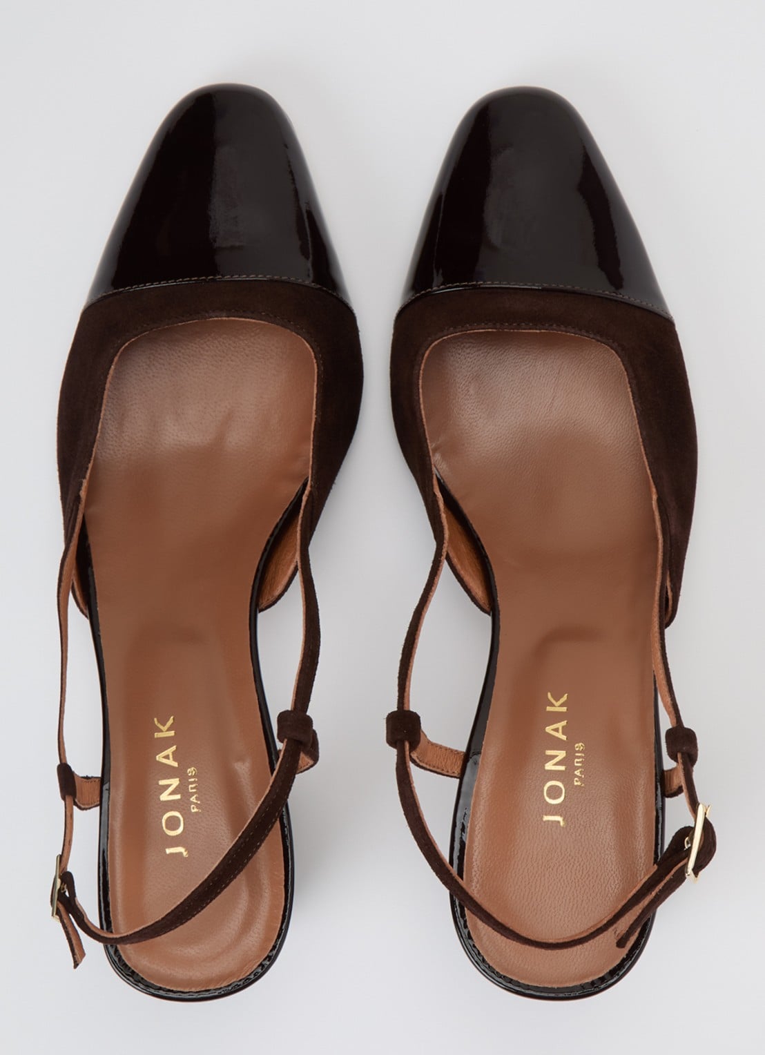 Jonak Dhapop slingback van kalfsleer - detail 5 donkerbruin