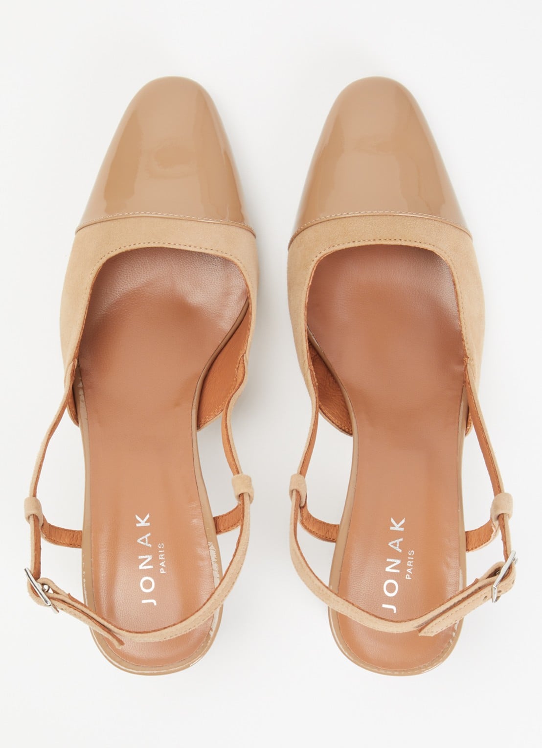 Jonak Dhapop slingback van kalfsleer - detail 3 beige