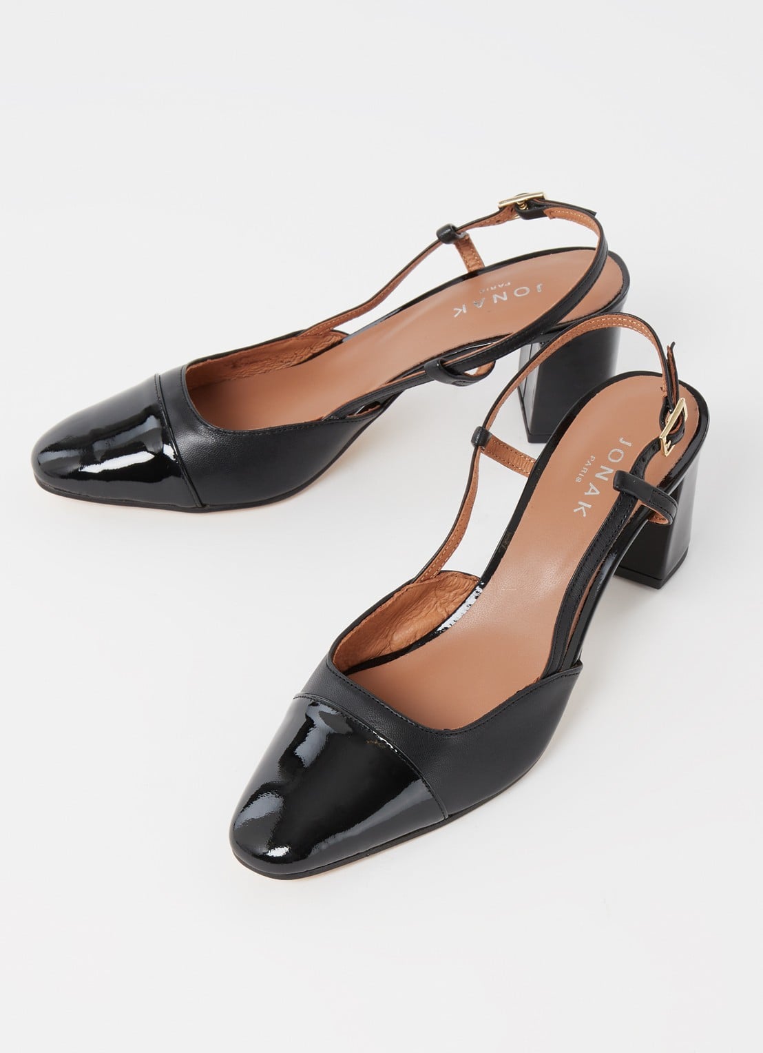 Jonak Dhapop slingback van leer   - detail 3 zwart