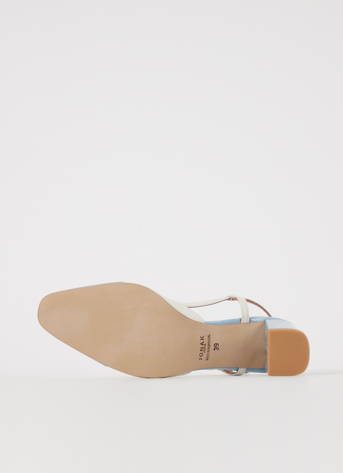 Jonak Dhapop slingback van leer   - detail 3 lichtblauw