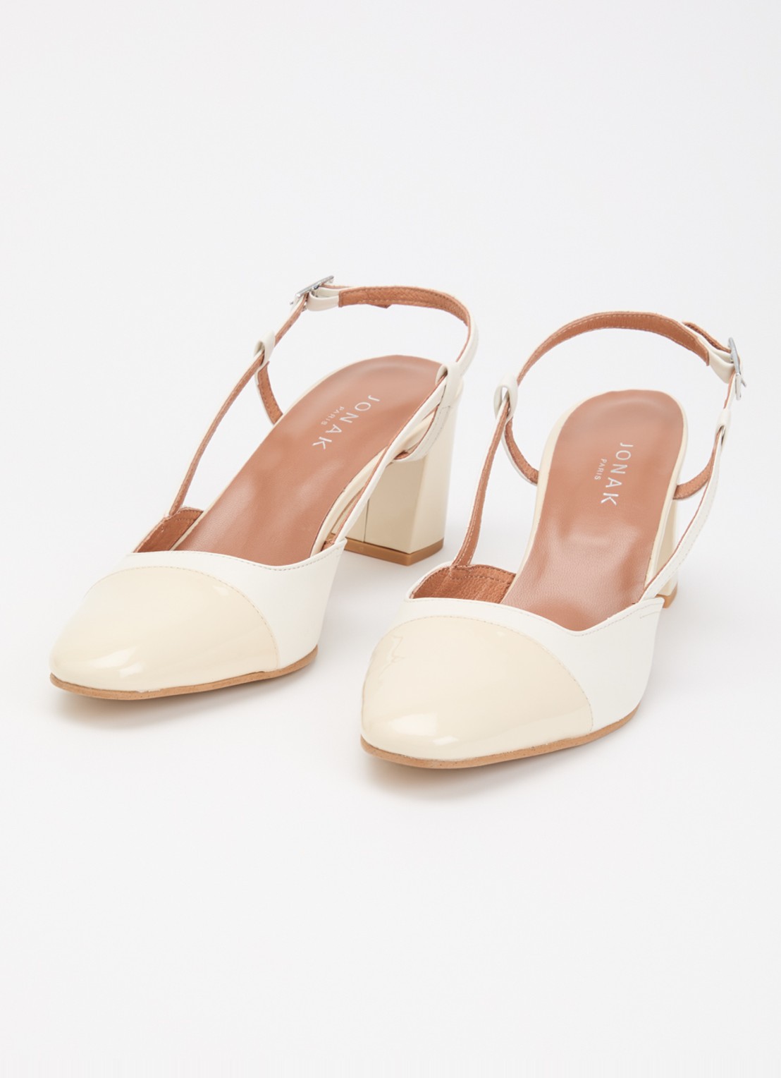 Jonak Dhapop slingback van leer   - detail 3 gebroken wit