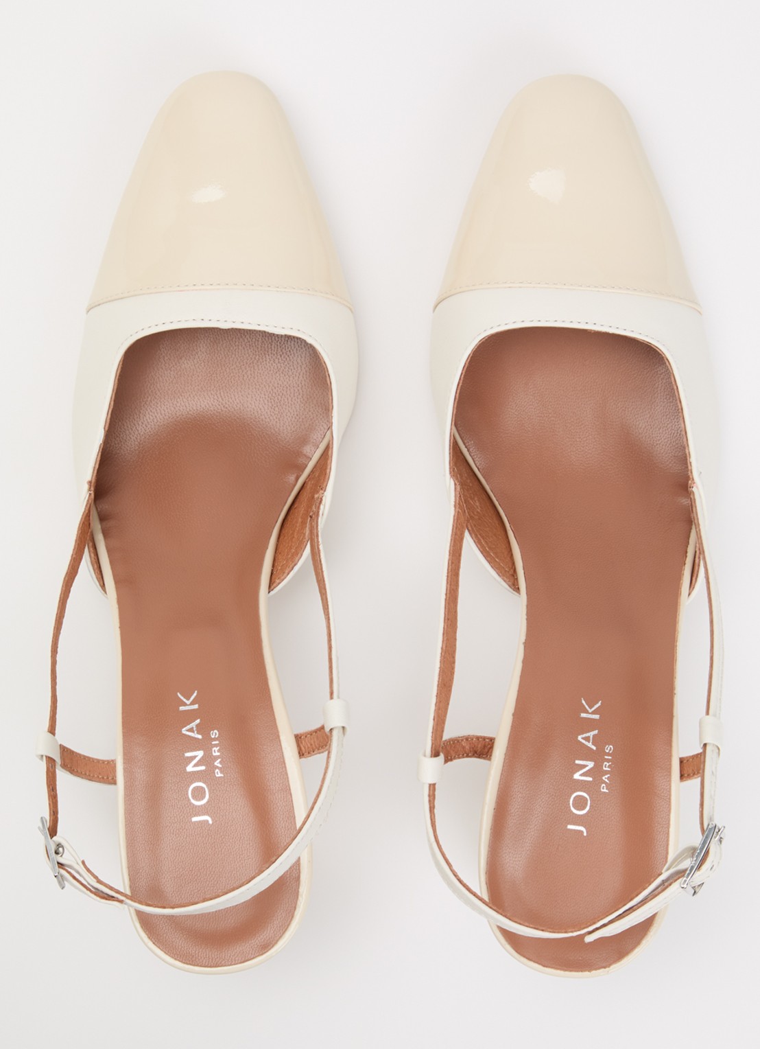 Jonak Dhapop slingback van leer   - detail 4 gebroken wit