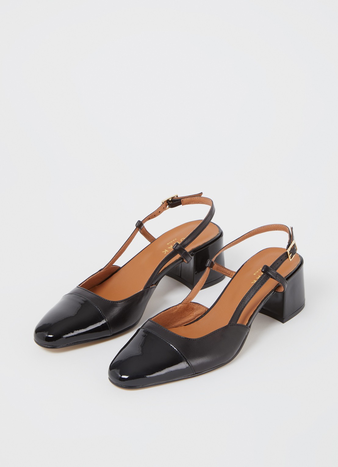 Jonak Dhapopy slingback met lakleren details - detail 2 zwart