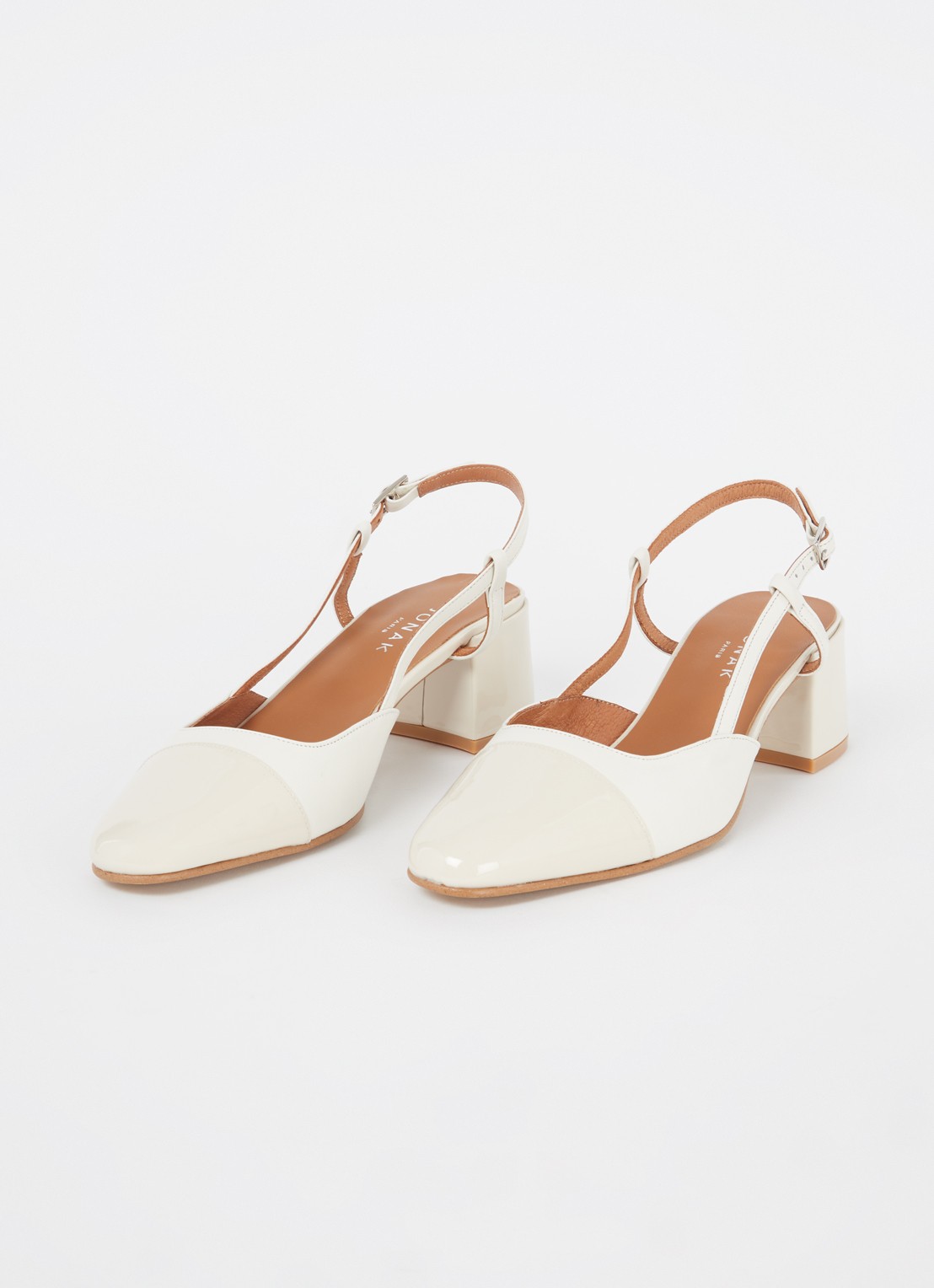 Jonak Dhapopy slingback met lakleren details - detail 2 ivoor