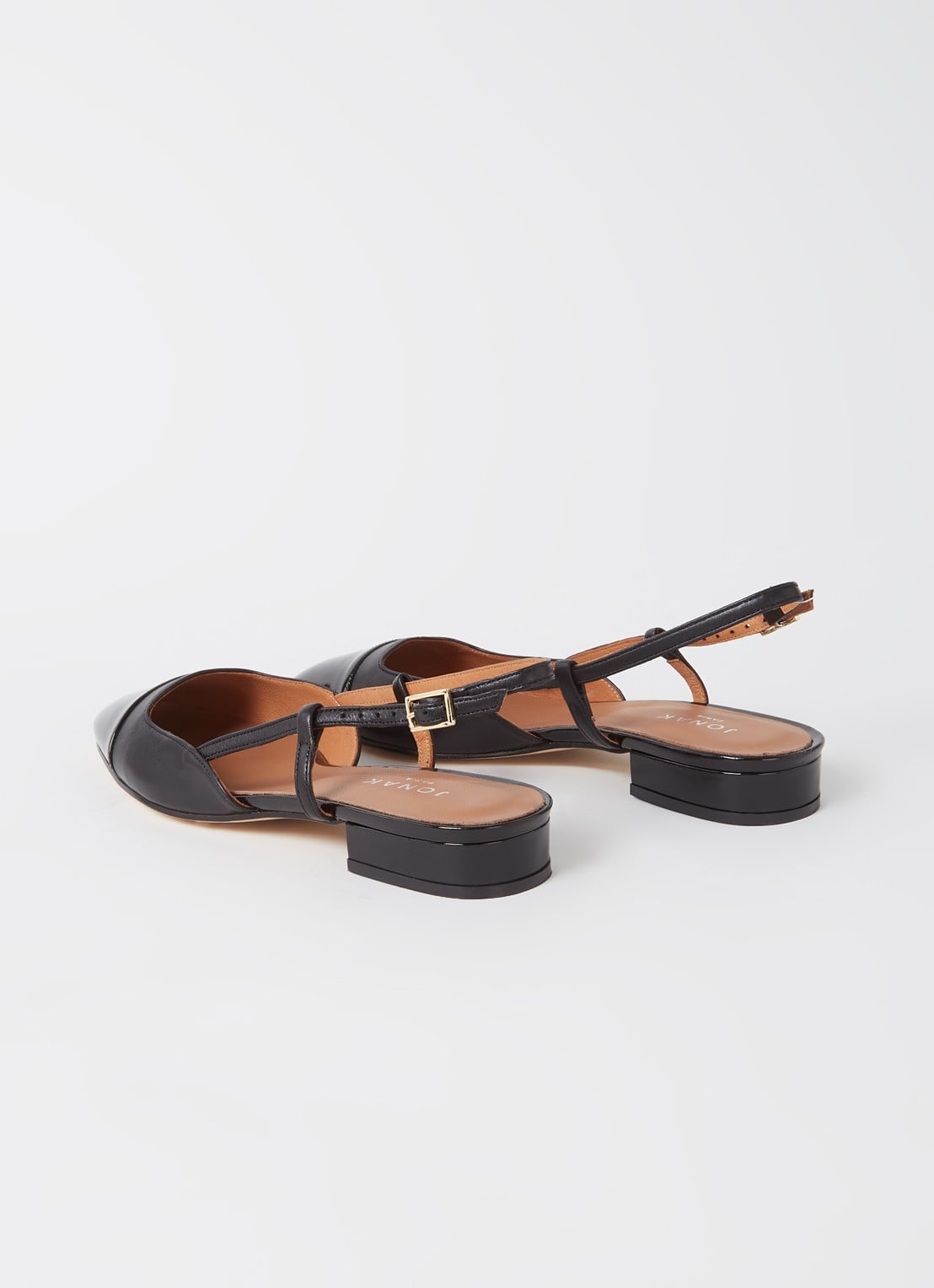 Jonak Dhapou slingback van leer - detail 4 diepzwart