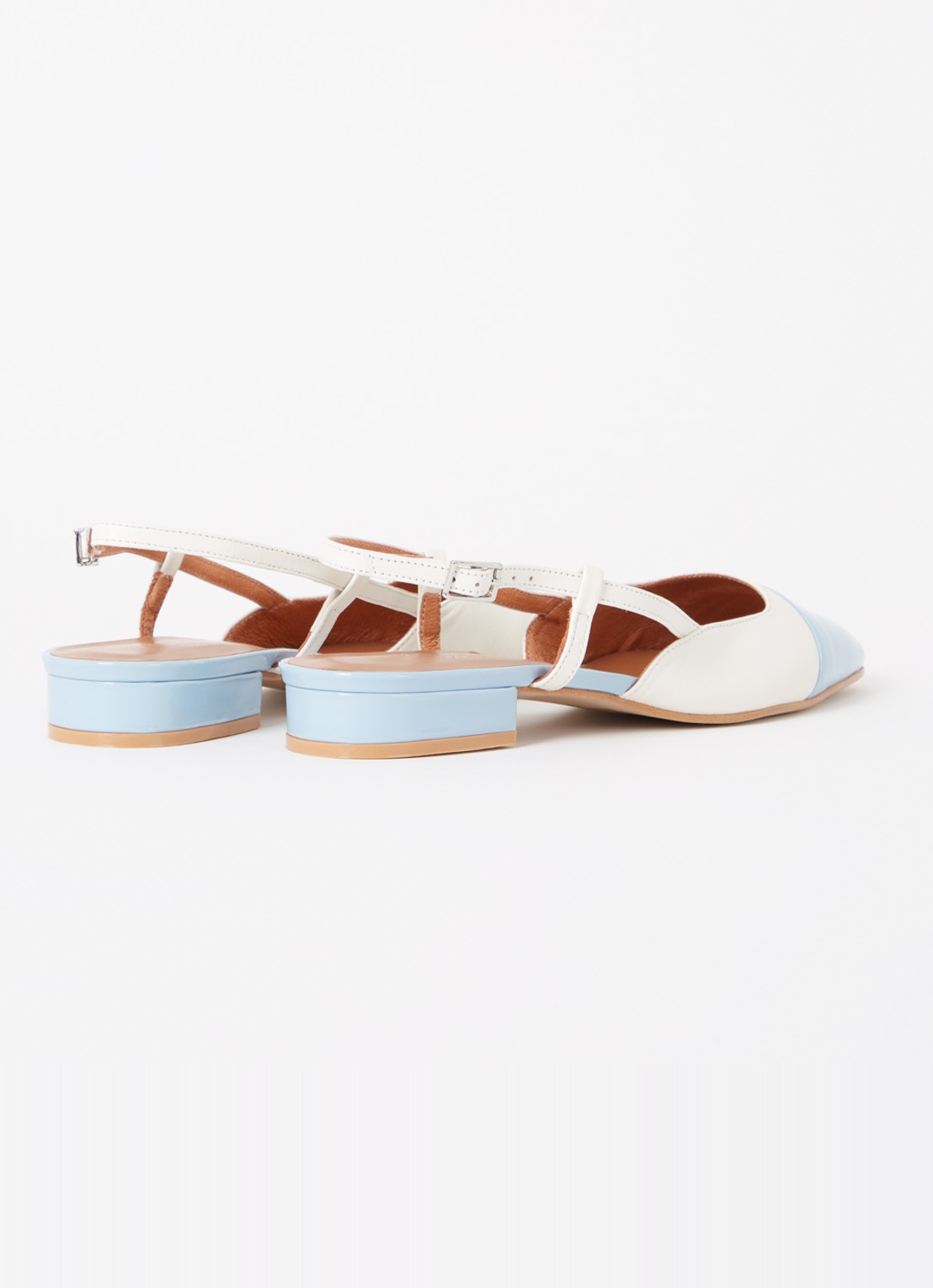 Jonak Dhapou slingback van leer - achterkant 4 blauwgrijs