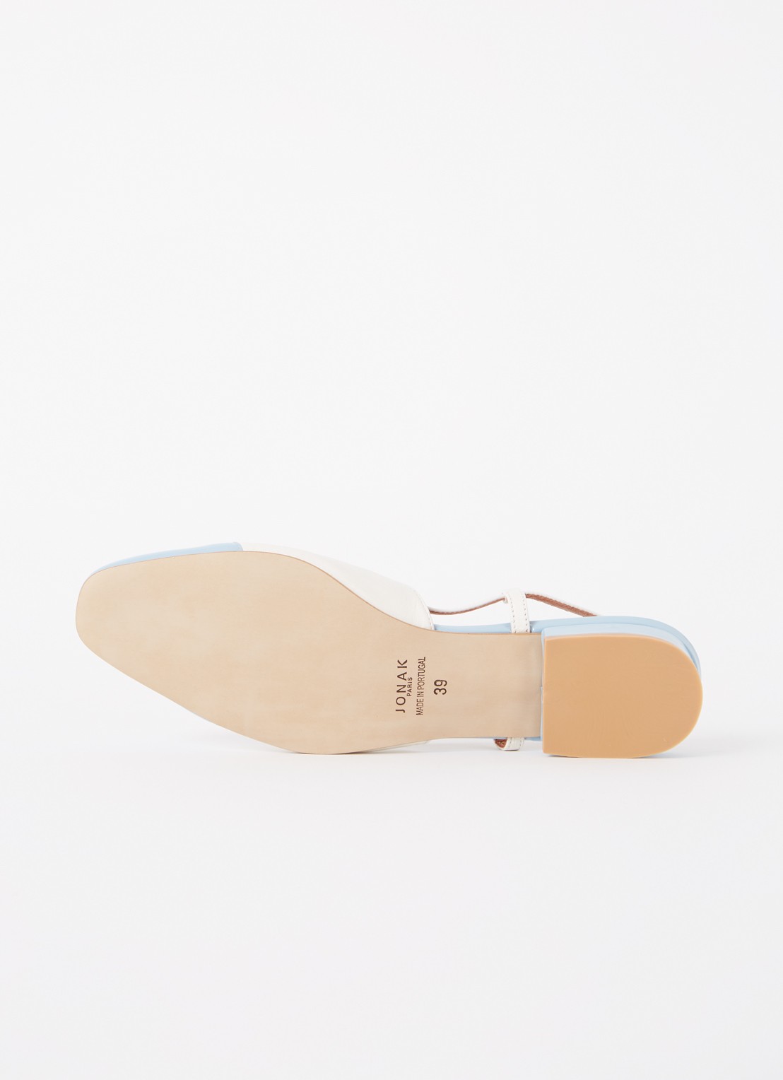 Jonak Dhapou slingback van leer - detail 3 blauwgrijs