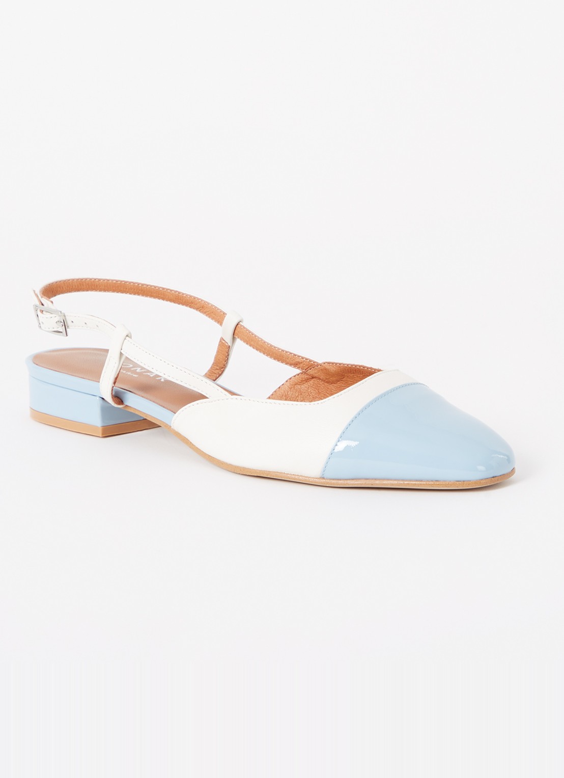 Jonak Dhapou slingback van leer - voorkant 5 blauwgrijs