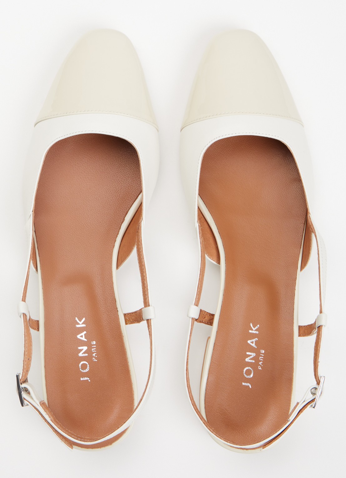 Jonak Dhapou slingback van leer - detail 2 ivoor