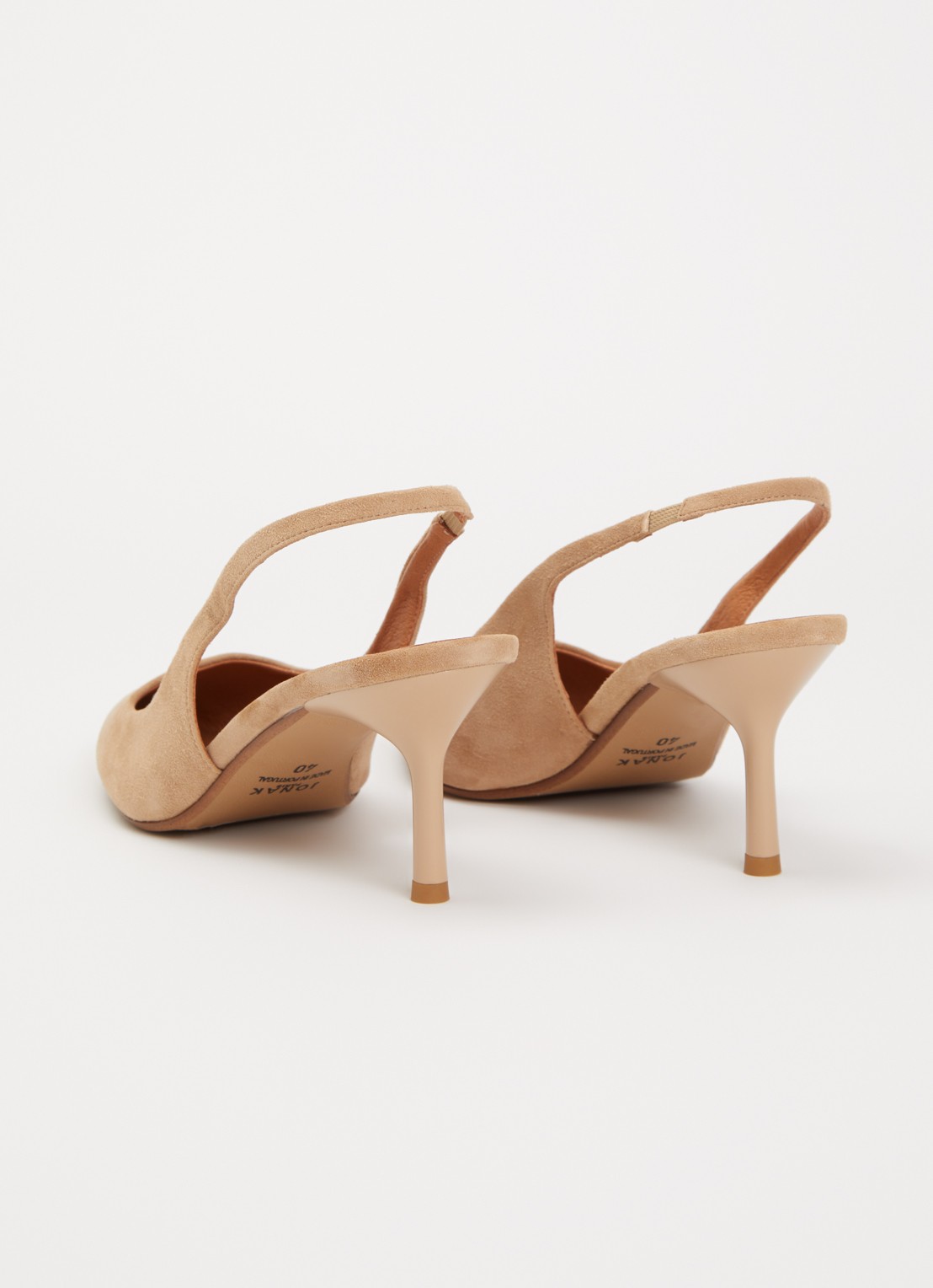 Jonak Diamantine pump van geitensuède - achterkant 6 beige