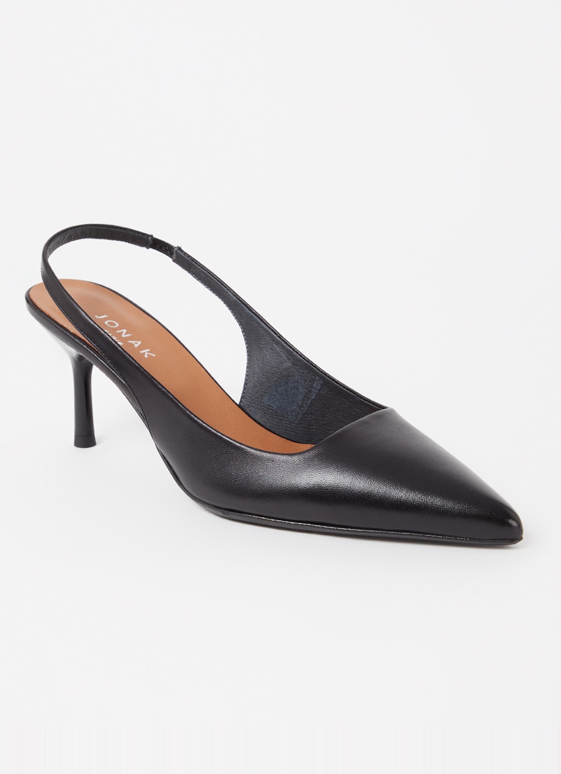 Jonak Diamantine slingback van geitenleer - voorkant 5 zwart