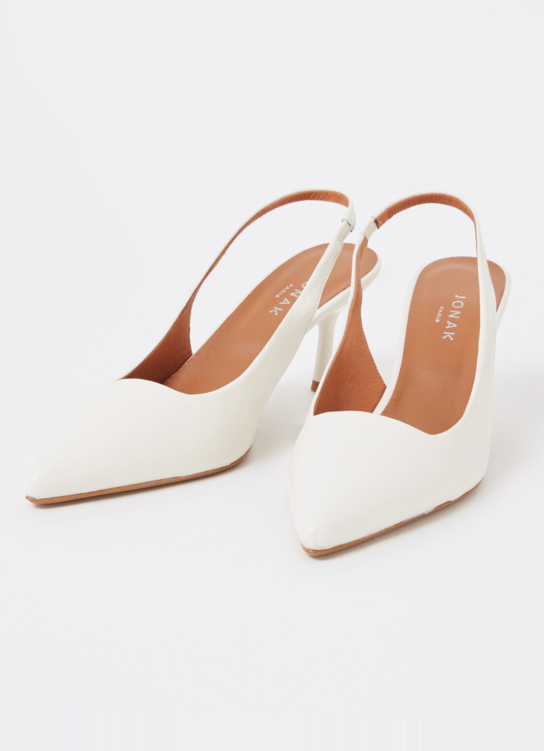 Jonak Diamantine slingback van geitenleer - detail 2 wit