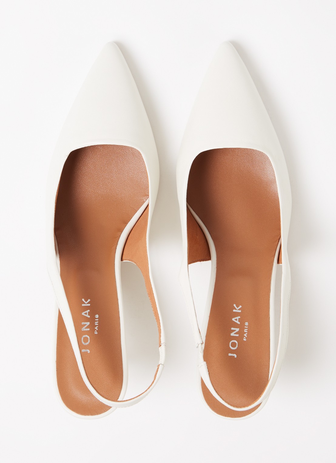 Jonak Diamantine slingback van geitenleer - detail 3 wit