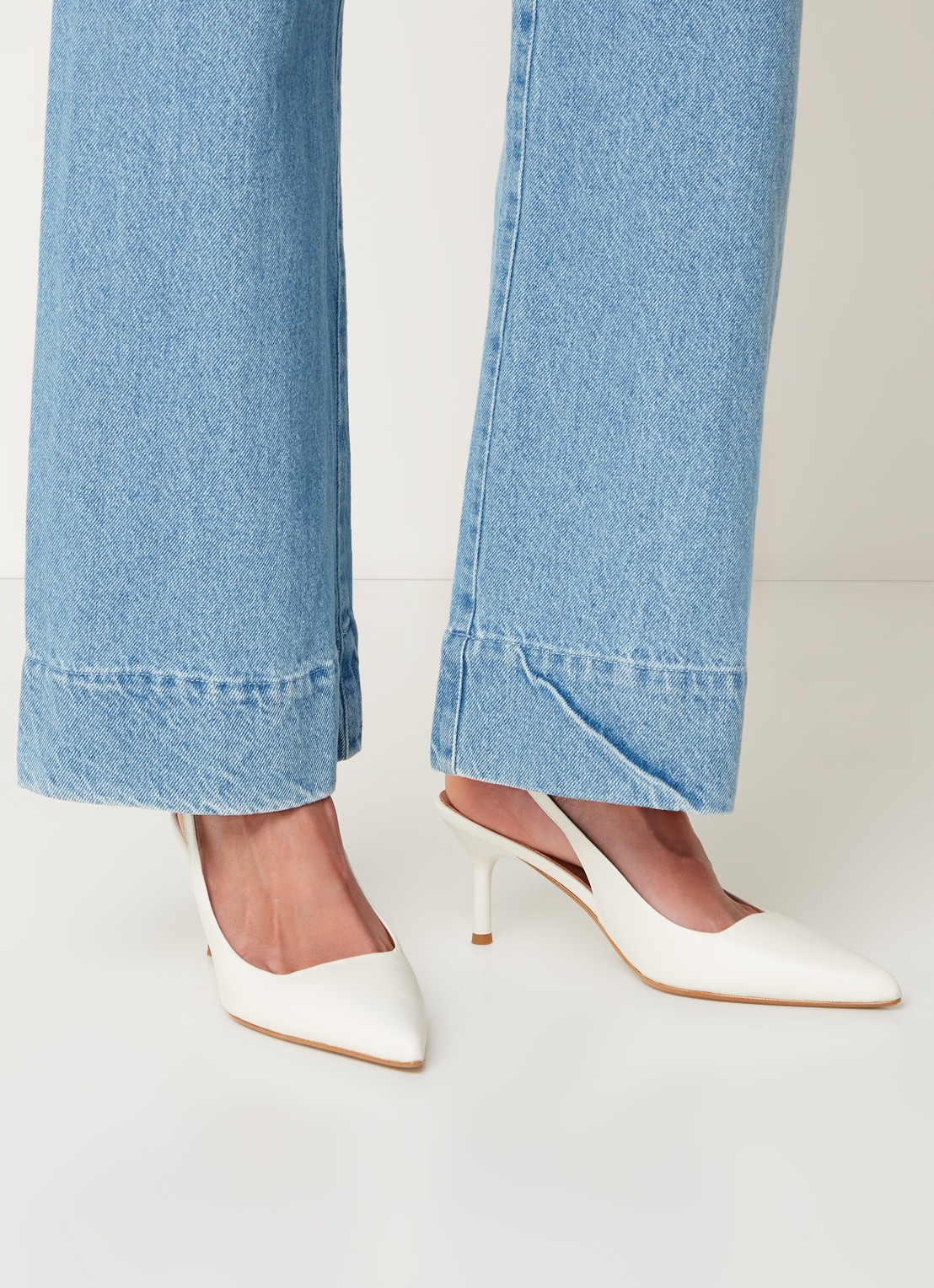 Jonak Diamantine slingback van geitenleer - voorkant 6 wit