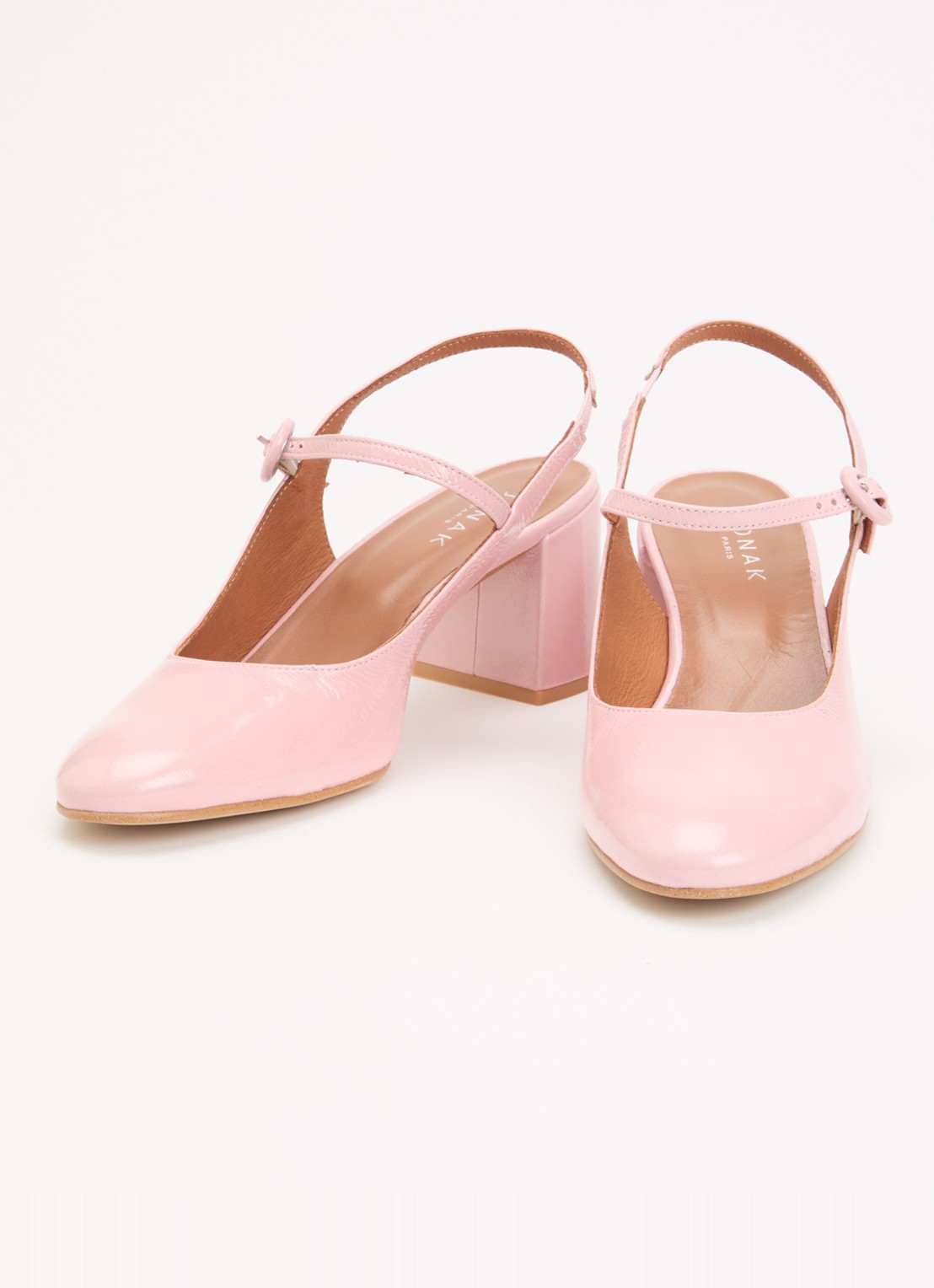 Jonak Dollar Mary Janes sandalette van leer  - detail roze