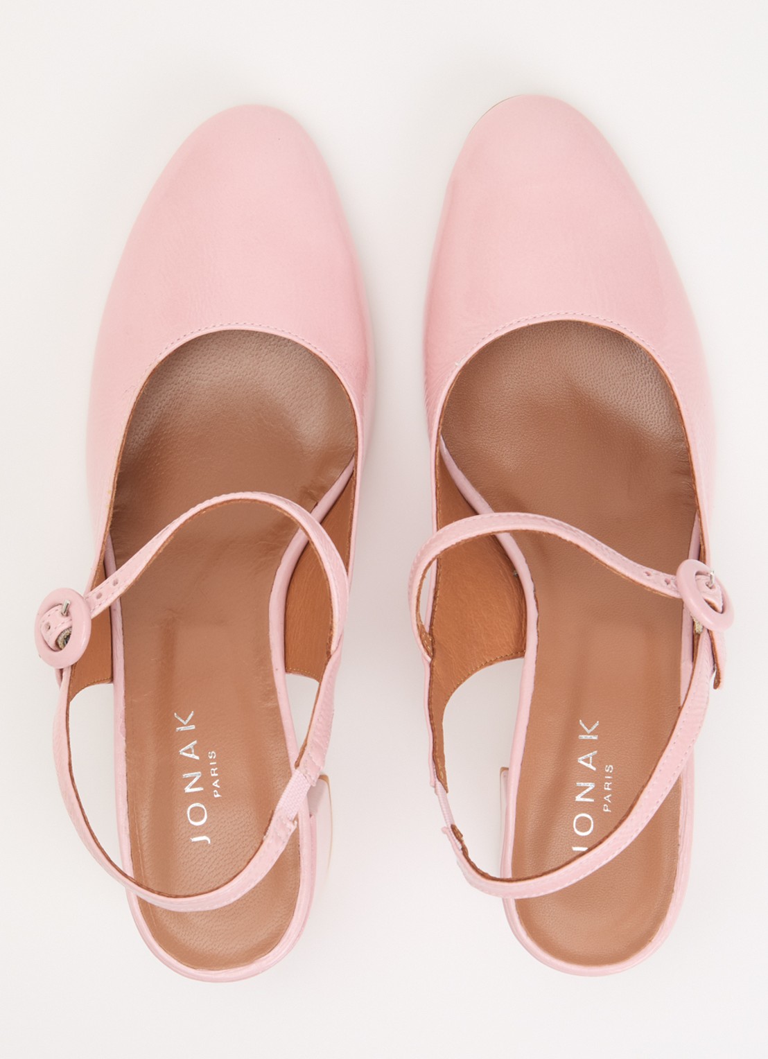 Jonak Dollar Mary Janes sandalette van leer  - detail 2 roze