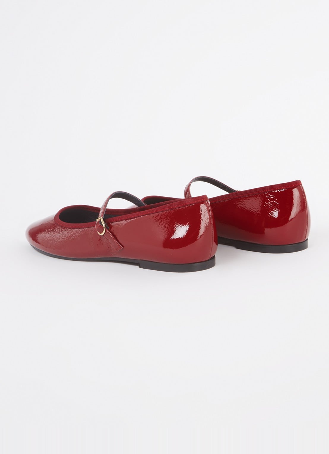 Jonak Douceur ballerina van leer met lakfinish  - achterkant 4 donkerrood