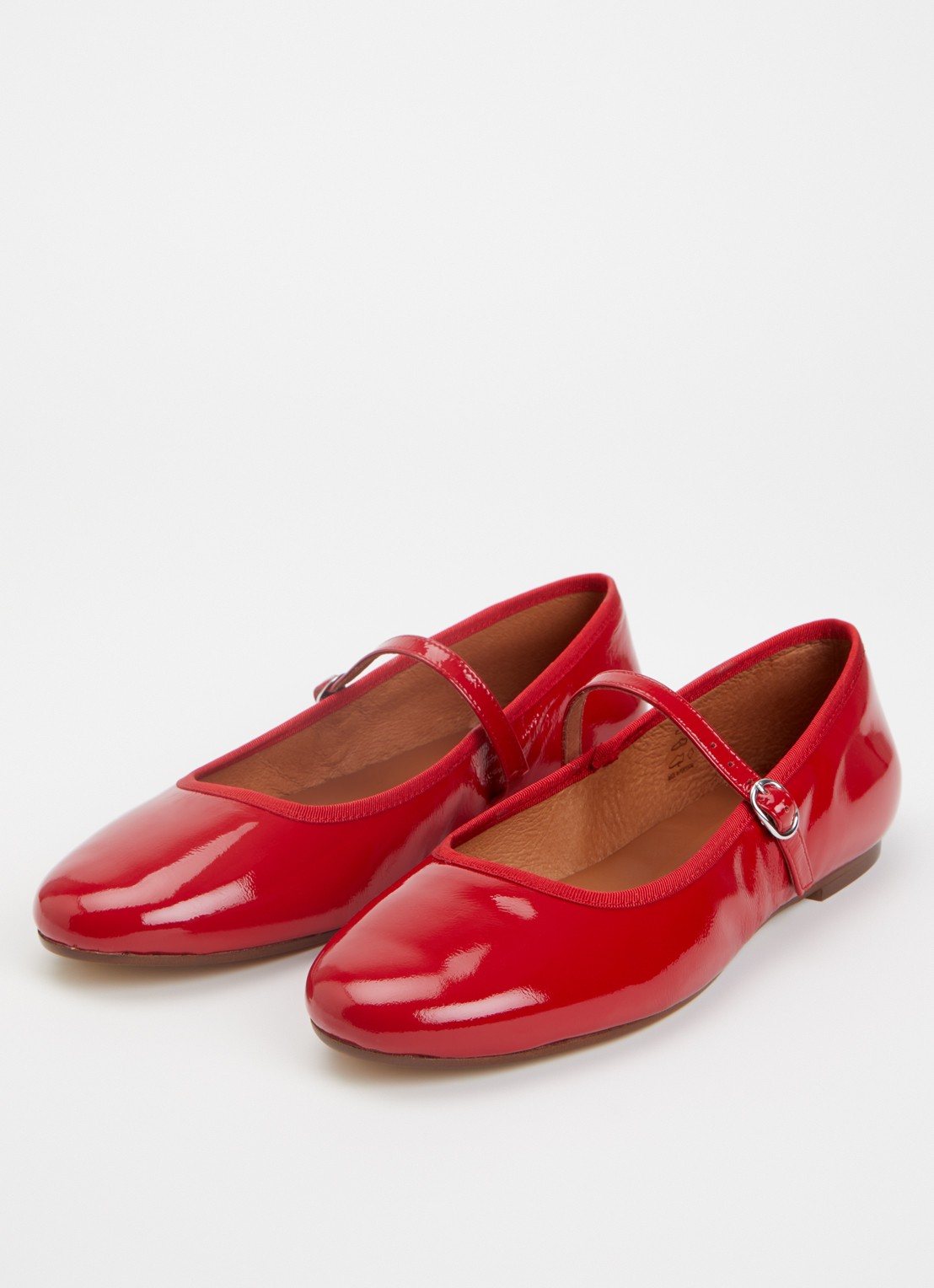 Jonak Douceur ballerina van leer met lakfinish  - detail 4 rood