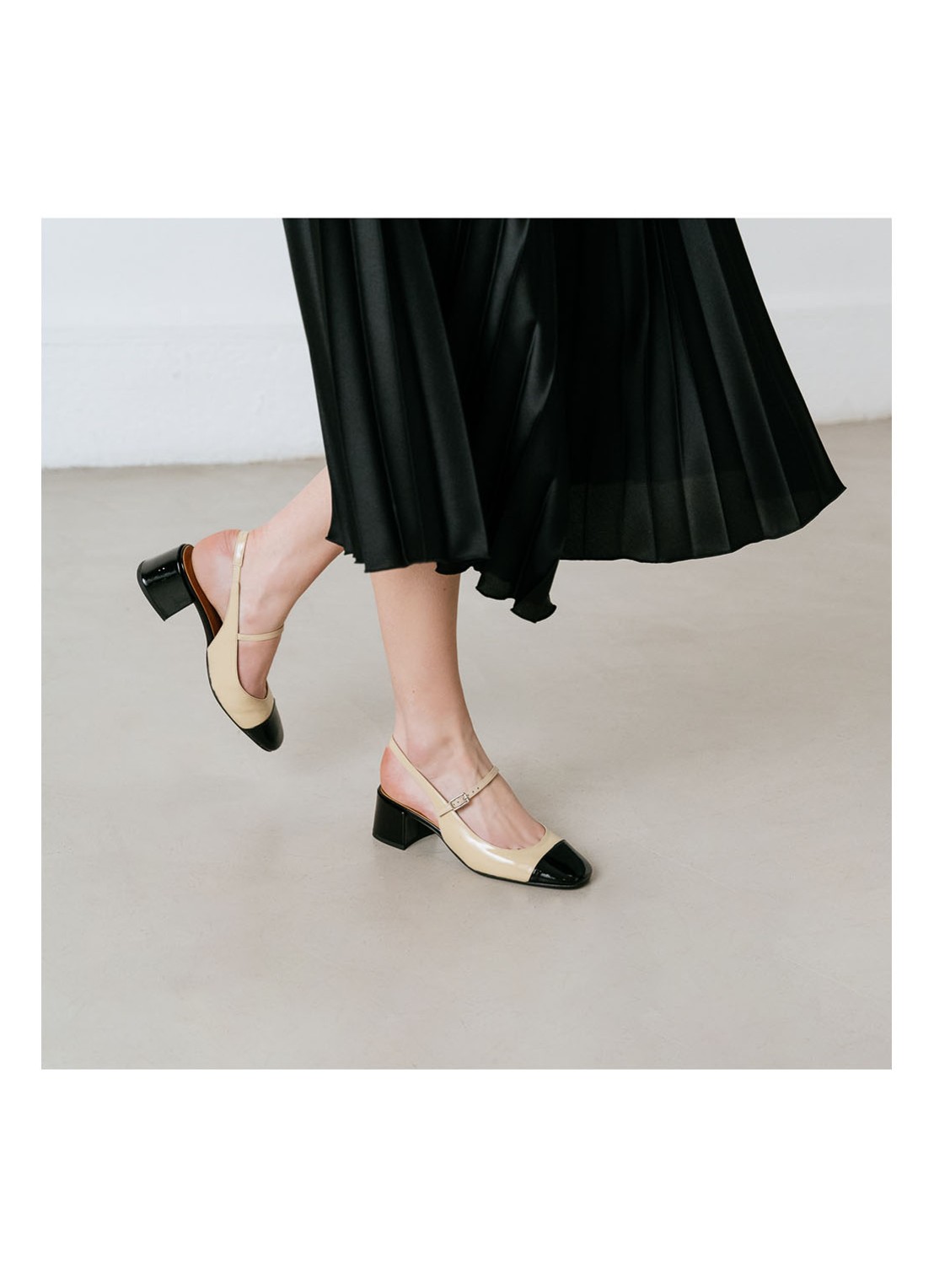 Jonak Doumy slingback met lakleren details - detail 2 zwart