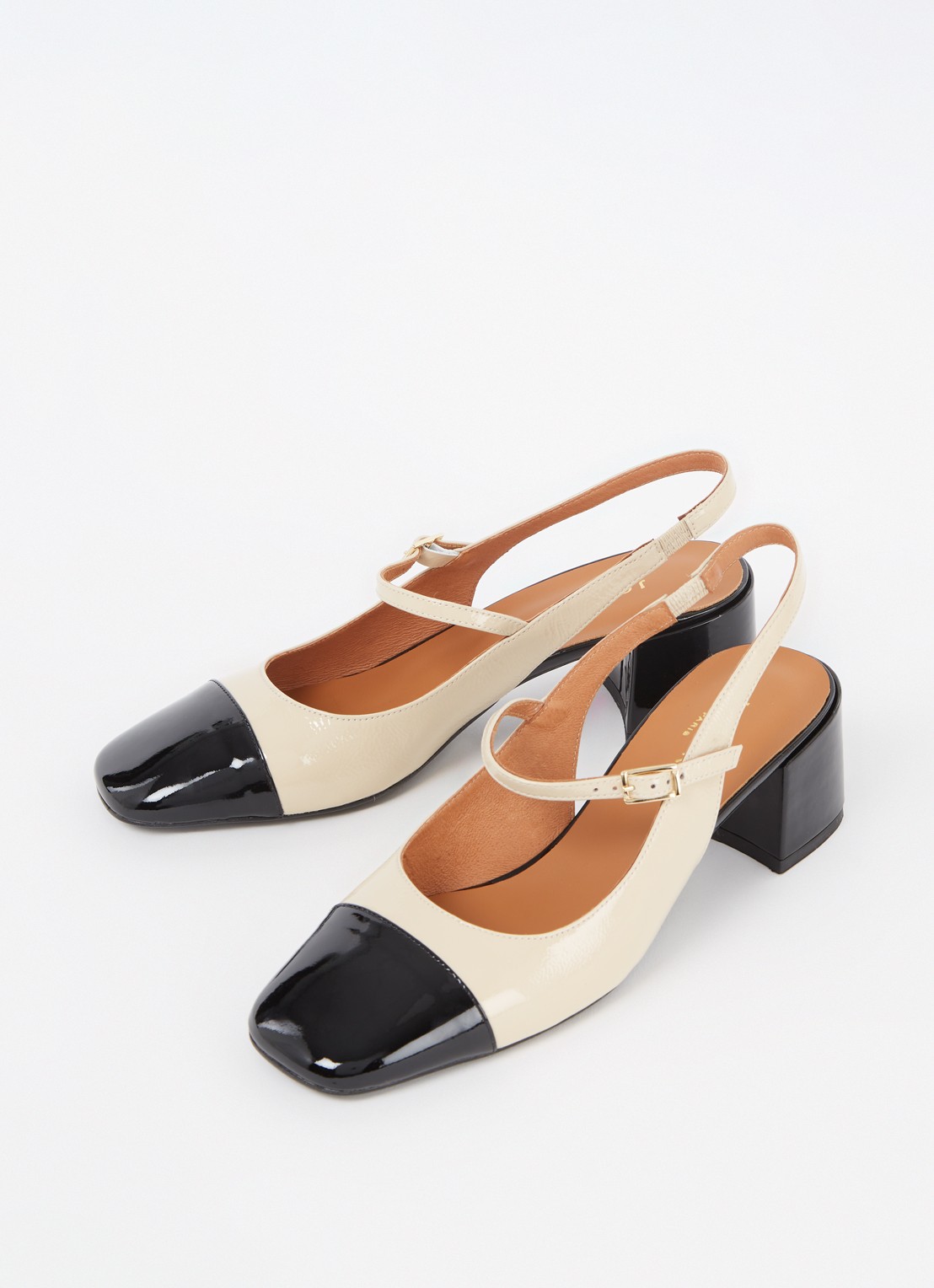 Jonak Doumy slingback met lakleren details - detail 3 zwart