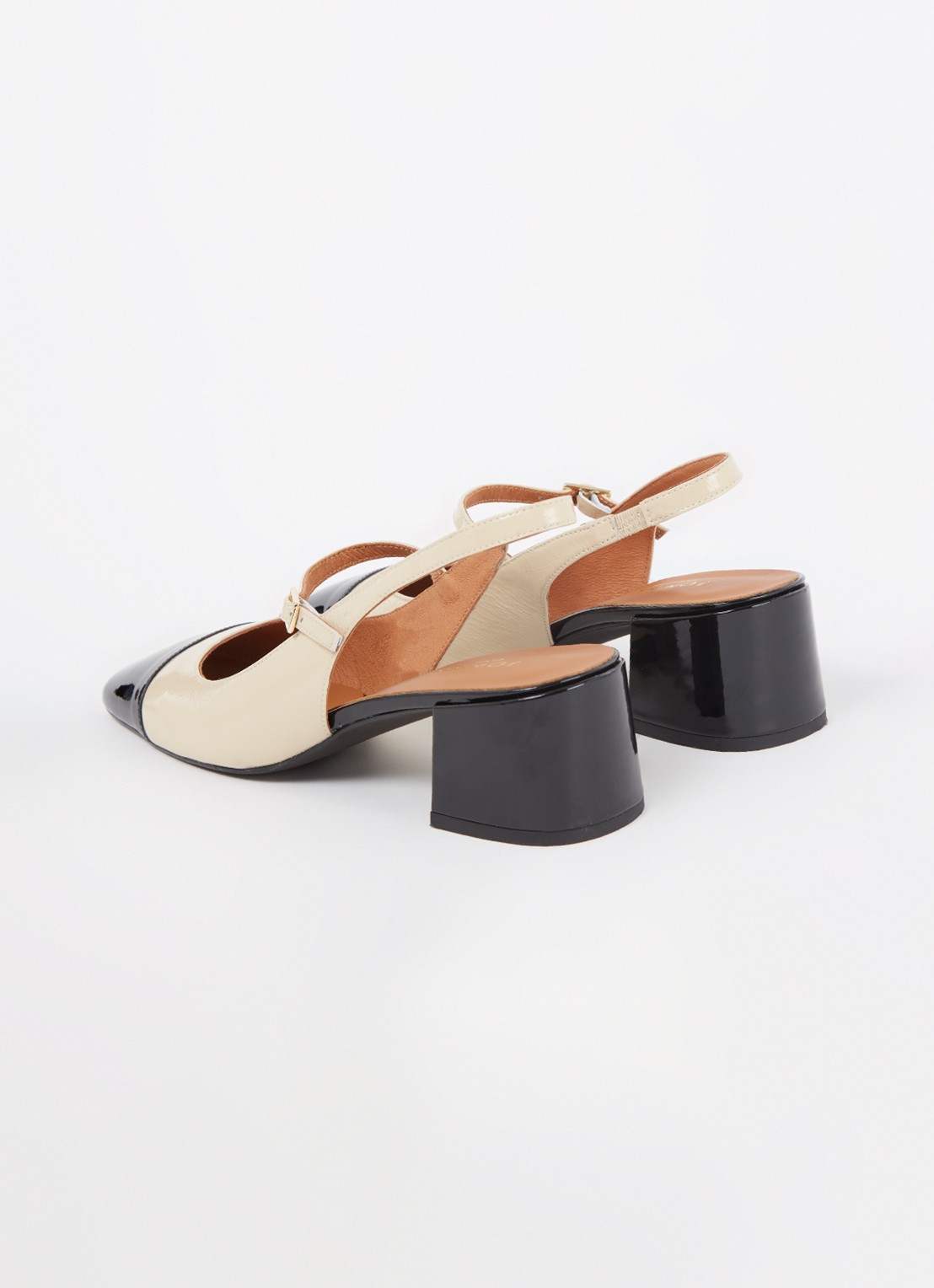 Jonak Doumy slingback met lakleren details - detail 4 zwart