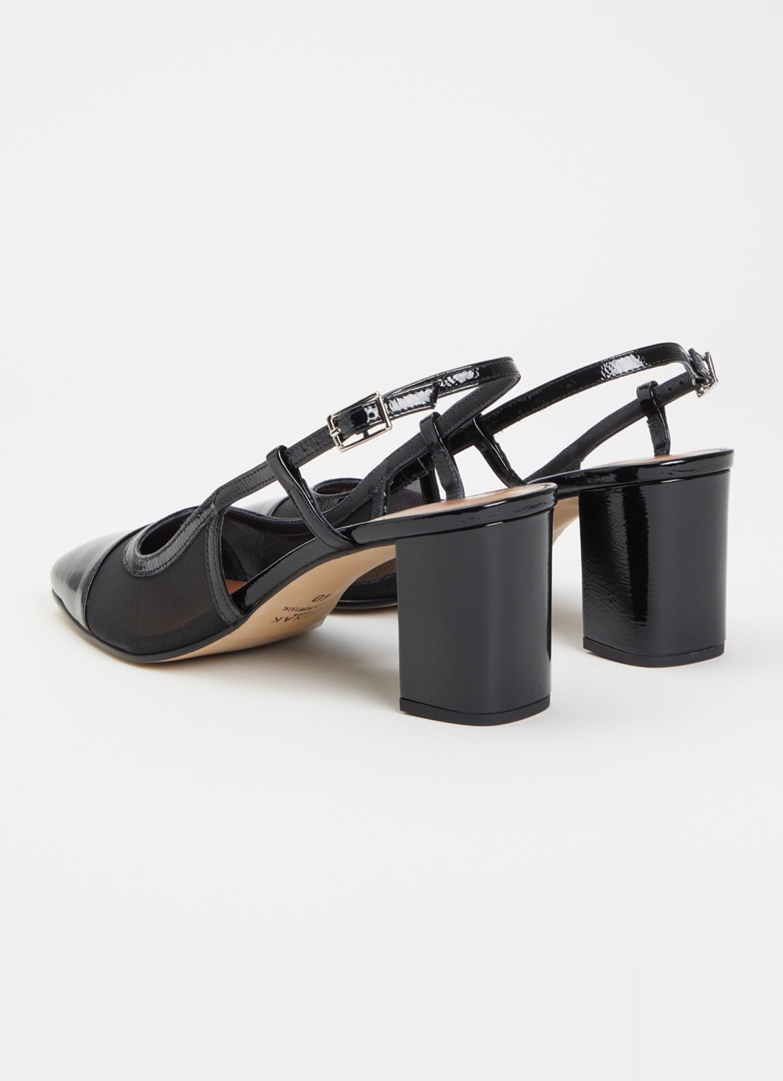 Jonak Drag sling-back van lakleer met details van mesh - achterkant 3 zwart