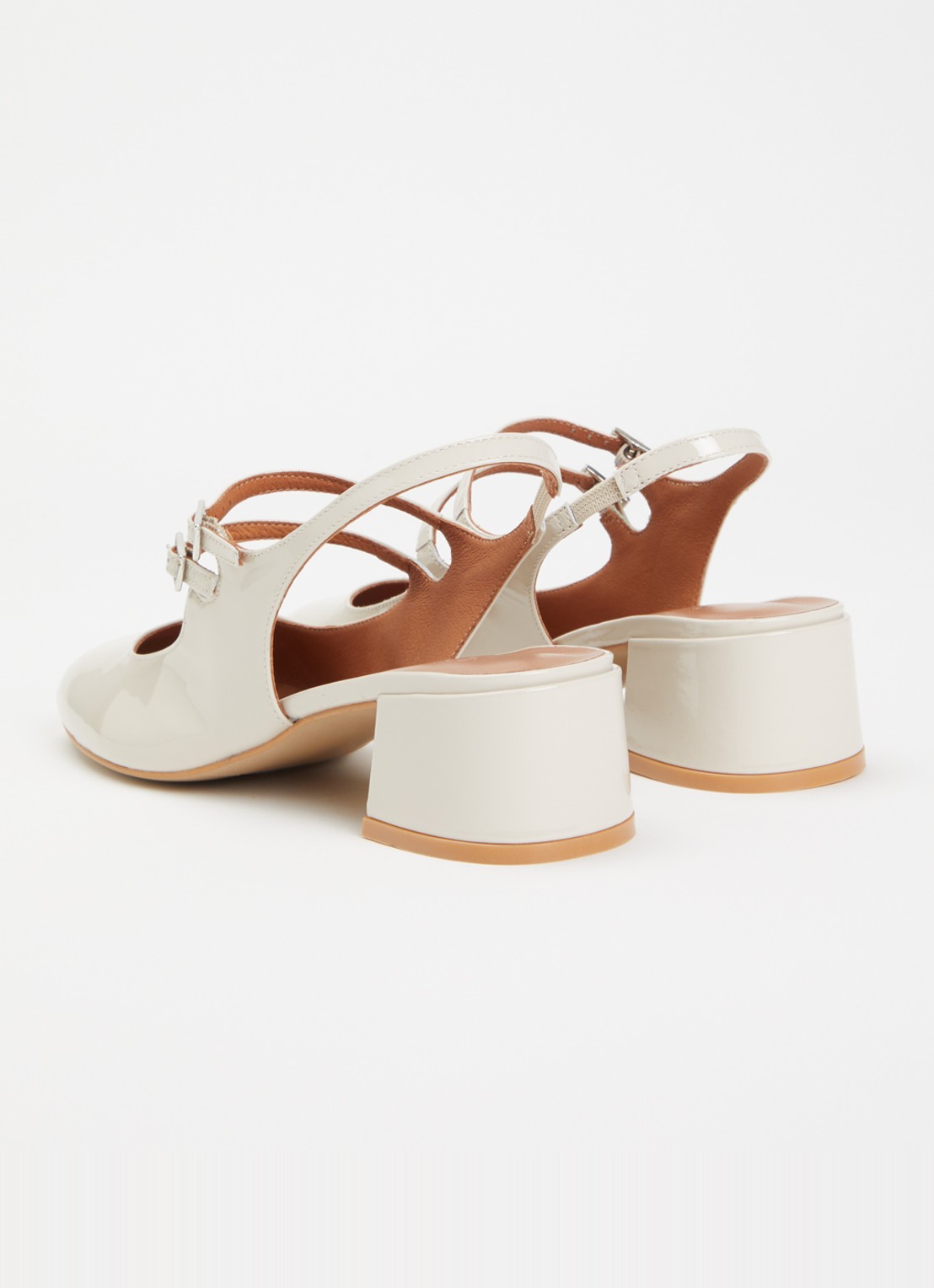 Jonak Drible slingback van kalfsleer met gespdetail - achterkant 6 ivoor