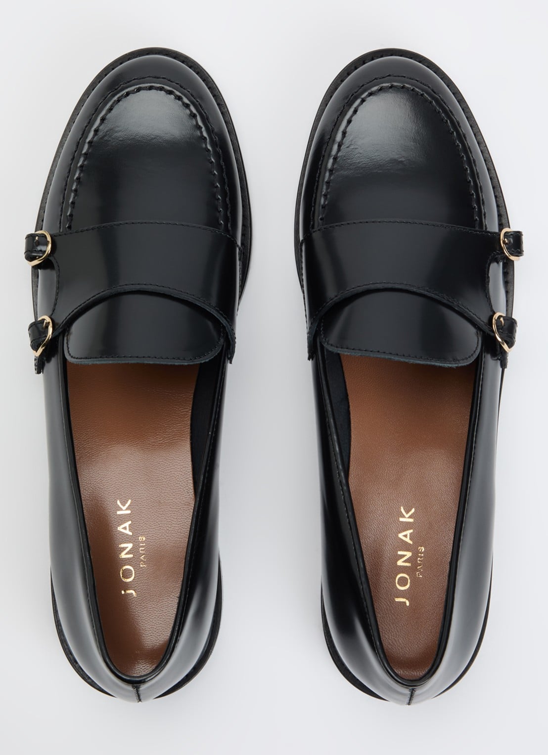 Jonak Drizza loafer van leer - detail 5 zwart