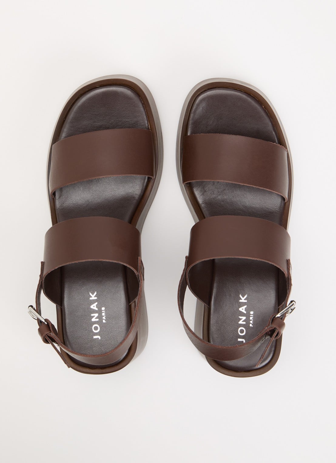 Jonak Elisa sleehak van leer  - detail 4 donkerbruin