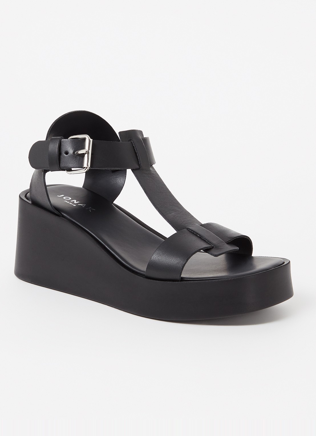 Jonak Estelle sandalette van kalfsleer - voorkant 2 zwart