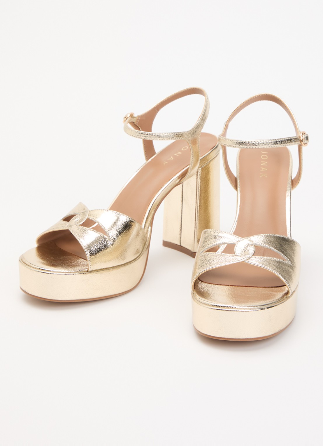 Jonak Justine sandalette met metallic finish - detail 2 goud