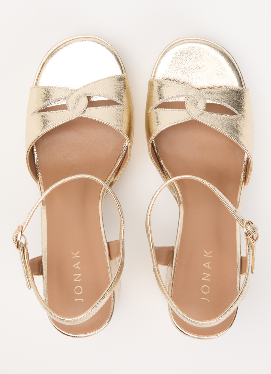 Jonak Justine sandalette met metallic finish - detail 3 goud
