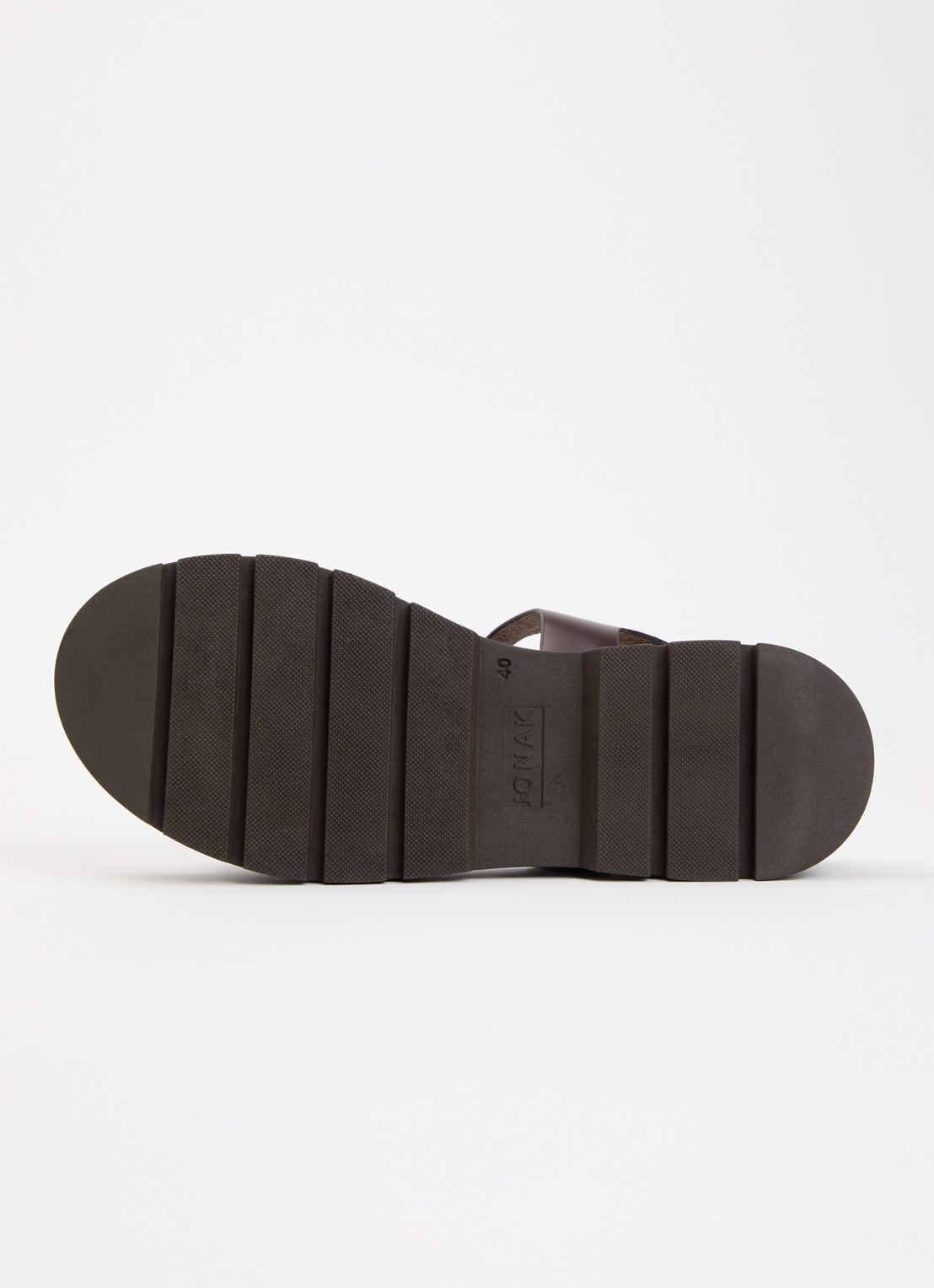 Jonak Liverpool sandaal van leer - detail 4 chocoladebruin