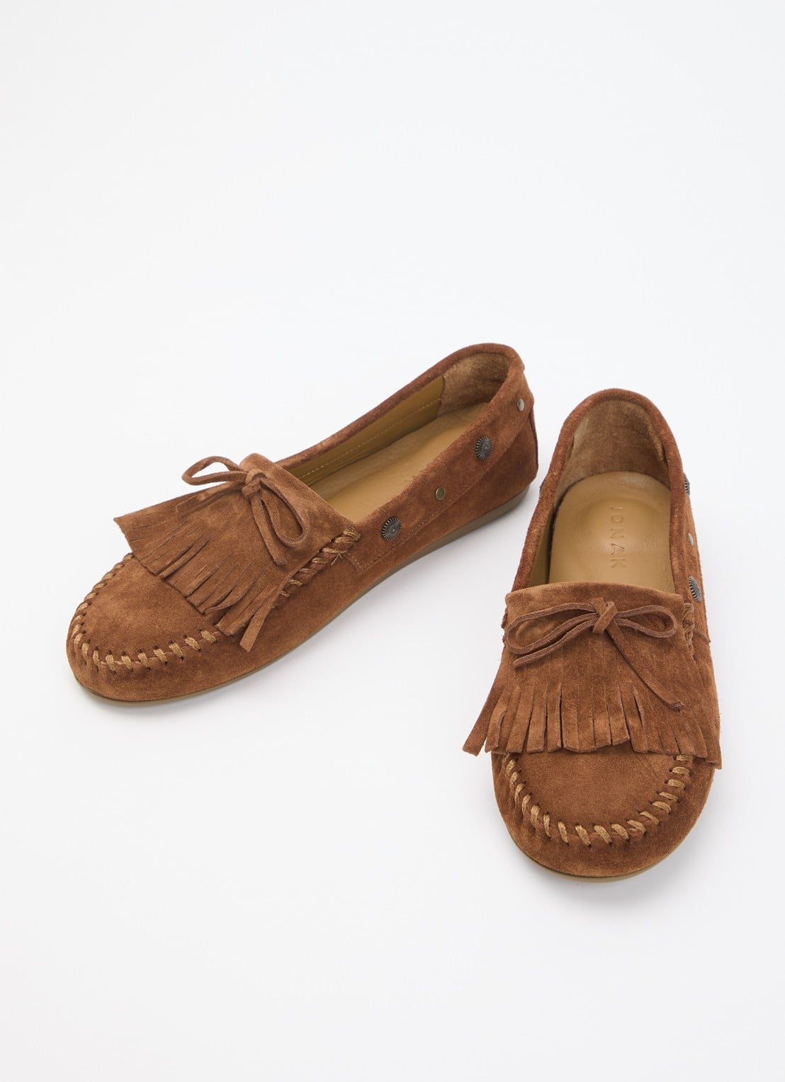 Jonak Louison mocassin van kalfssuède - detail 3 cognac