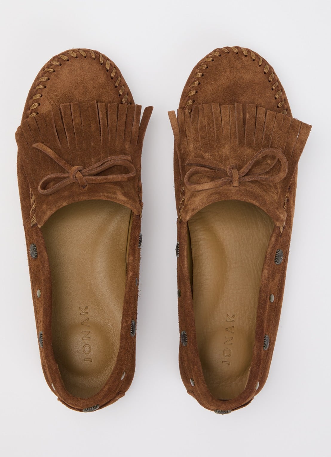 Jonak Louison mocassin van kalfssuède - detail 4 cognac
