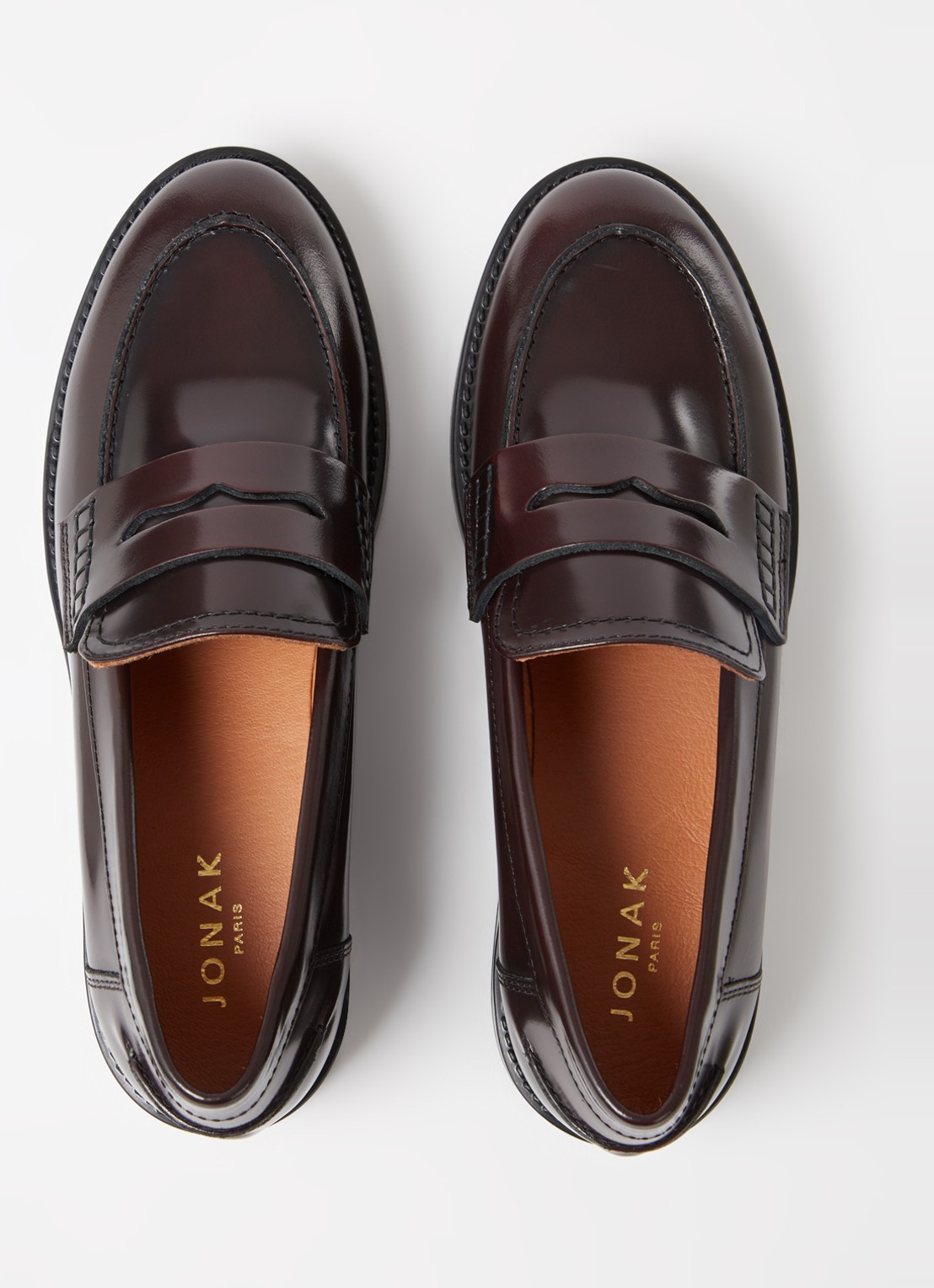 Jonak Mirna loafer van leer  - detail 5 aubergine