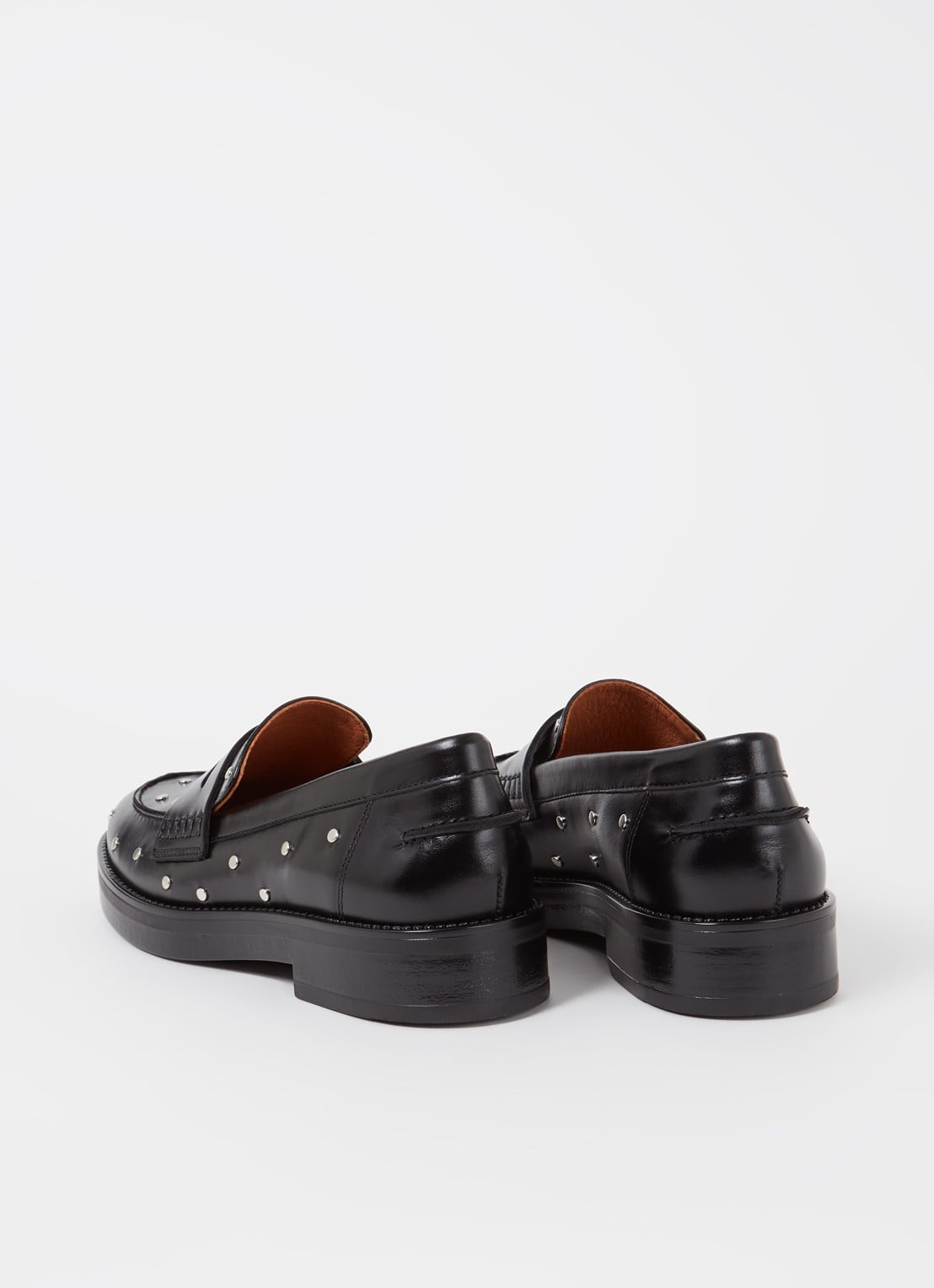 Jonak Mirnou loafer van leer met studs - achterkant zwart
