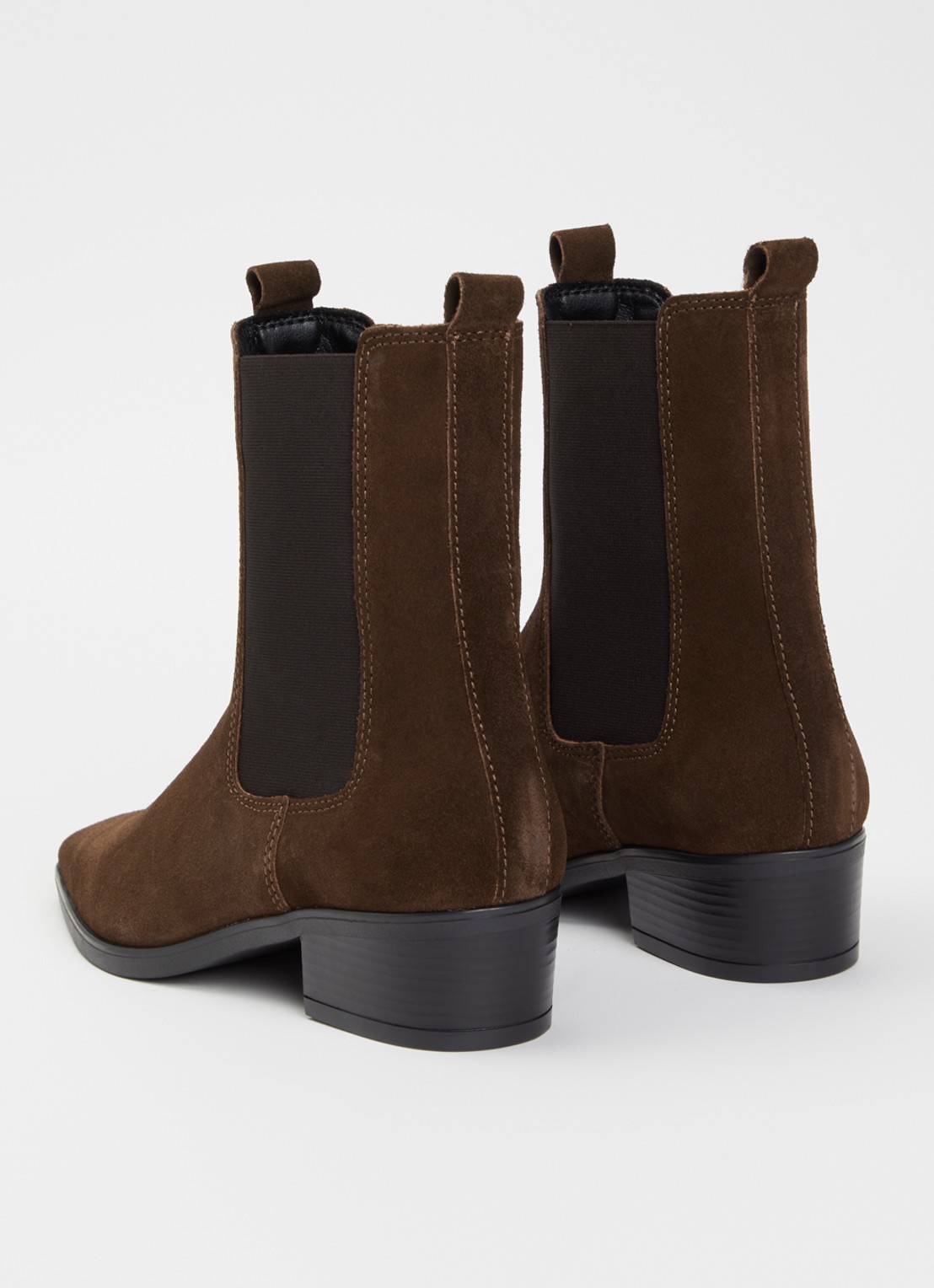 Jonak Neige chelsea boot van suède - achterkant chocoladebruin