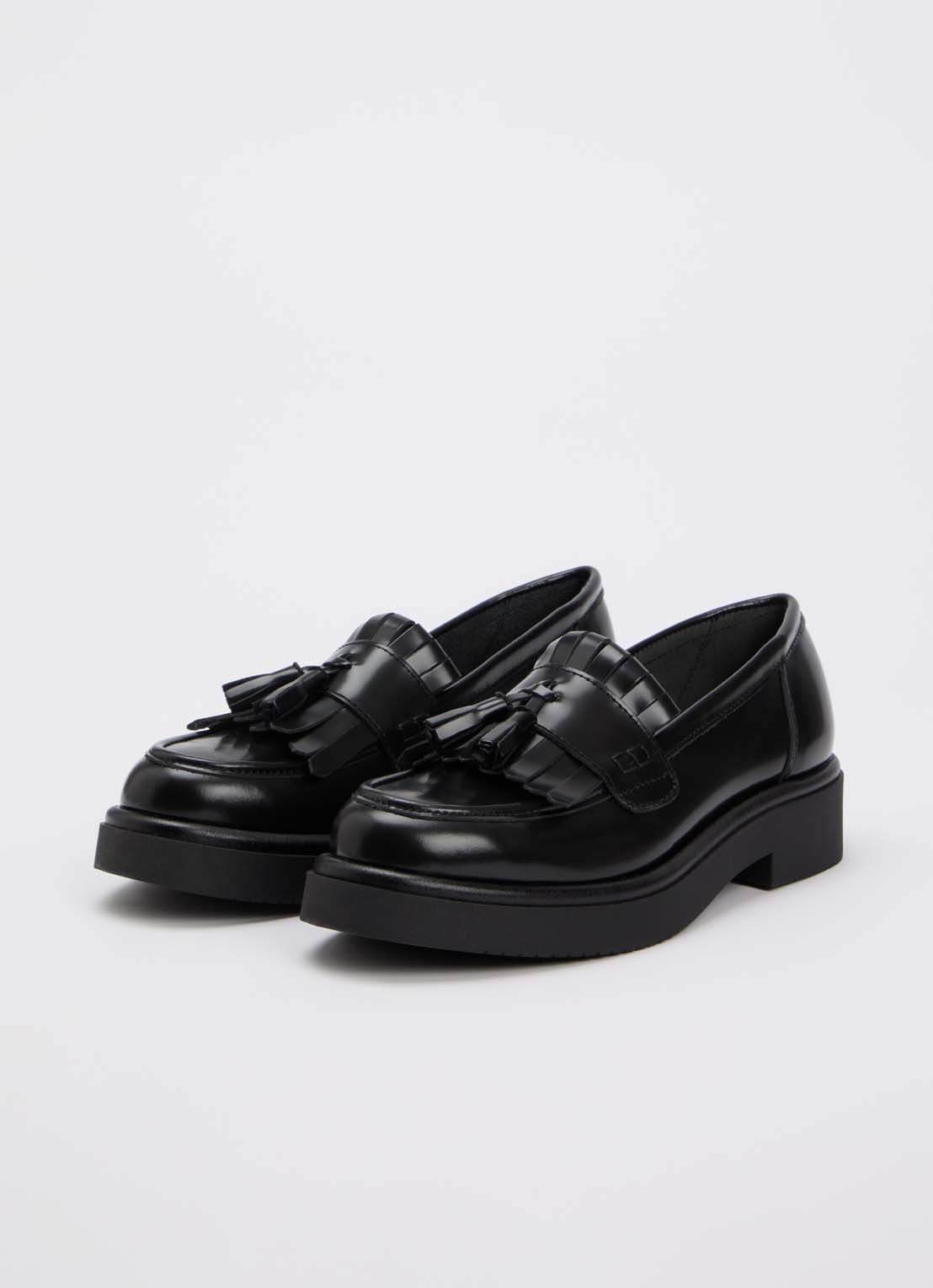 Jonak Nico loafer van leer - detail zwart