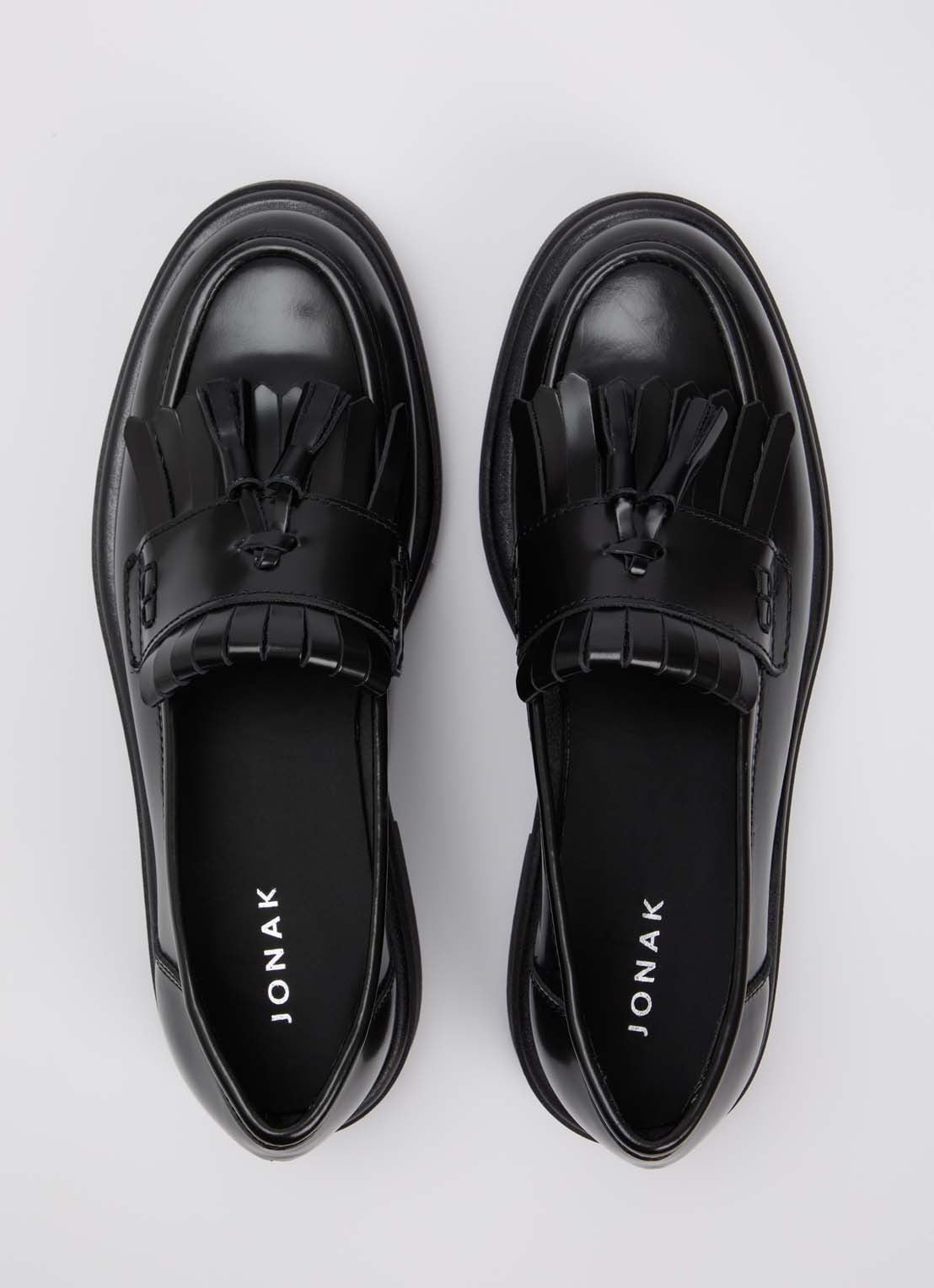 Jonak Nico loafer van leer - detail 2 zwart
