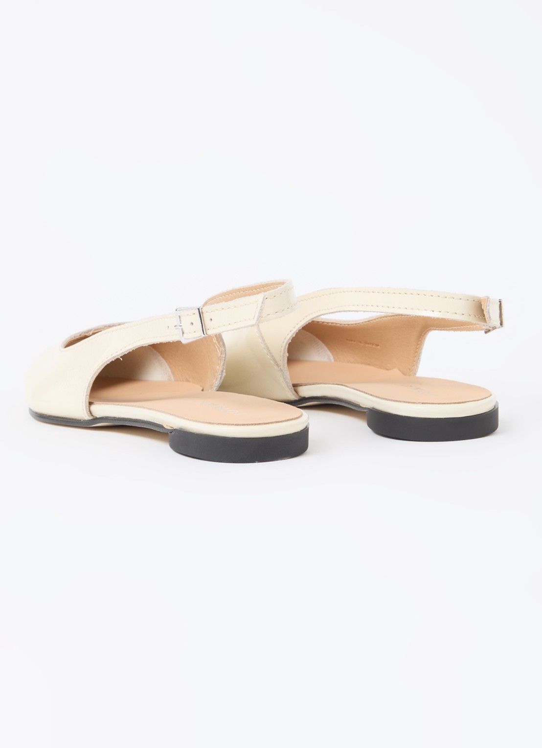 Jonak Noa slingback van lakleer  - achterkant vanillegeel