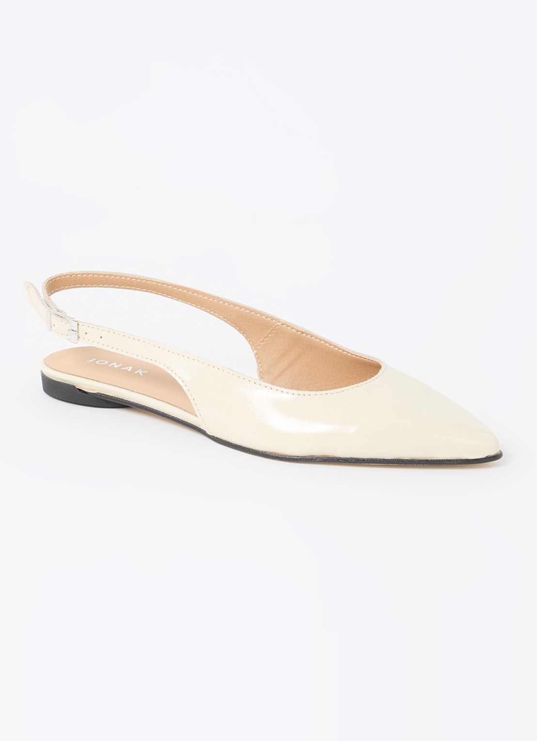 Jonak Noa slingback van lakleer  - voorkant 2 vanillegeel