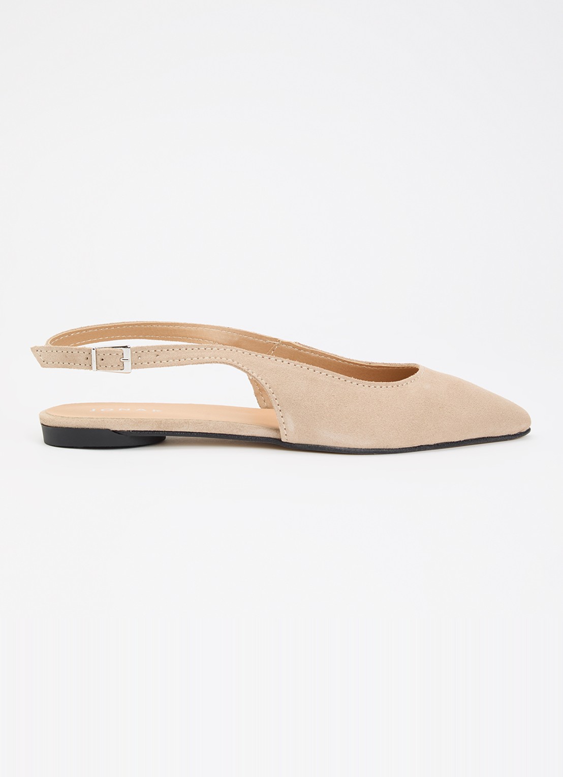 Jonak Noa slingback van leer  - voorkant 2 camel