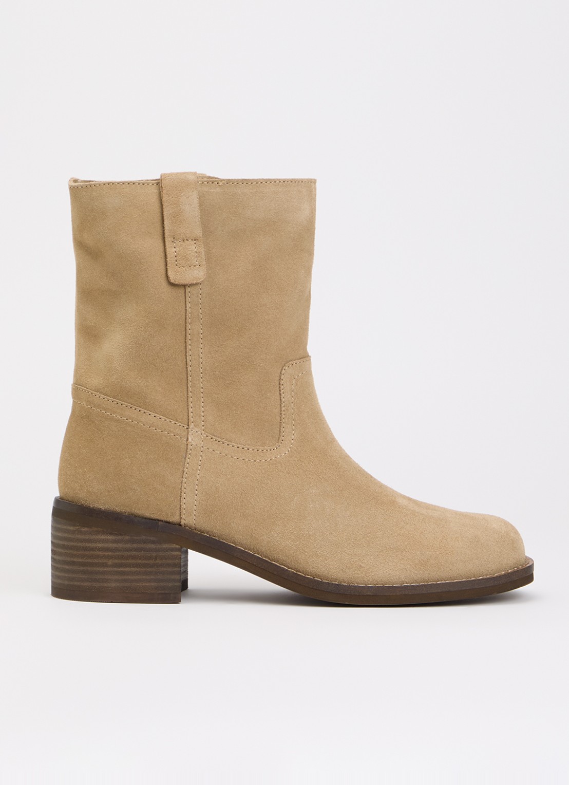 Jonak Pegasus enkellaarsje van suède - voorkant beige