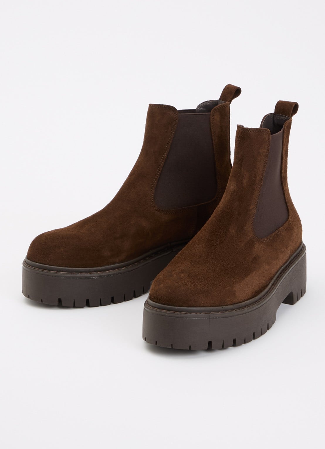 Jonak Ravie chelsea boot van kalfssuède - detail bruin