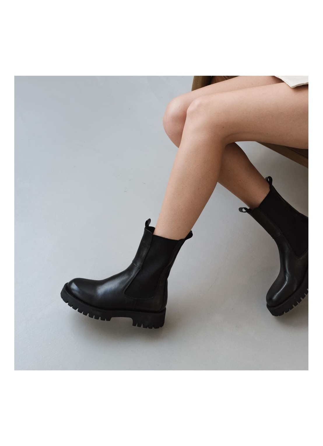 Jonak Ridle chelsea boot van leer  - detail 7 zwart